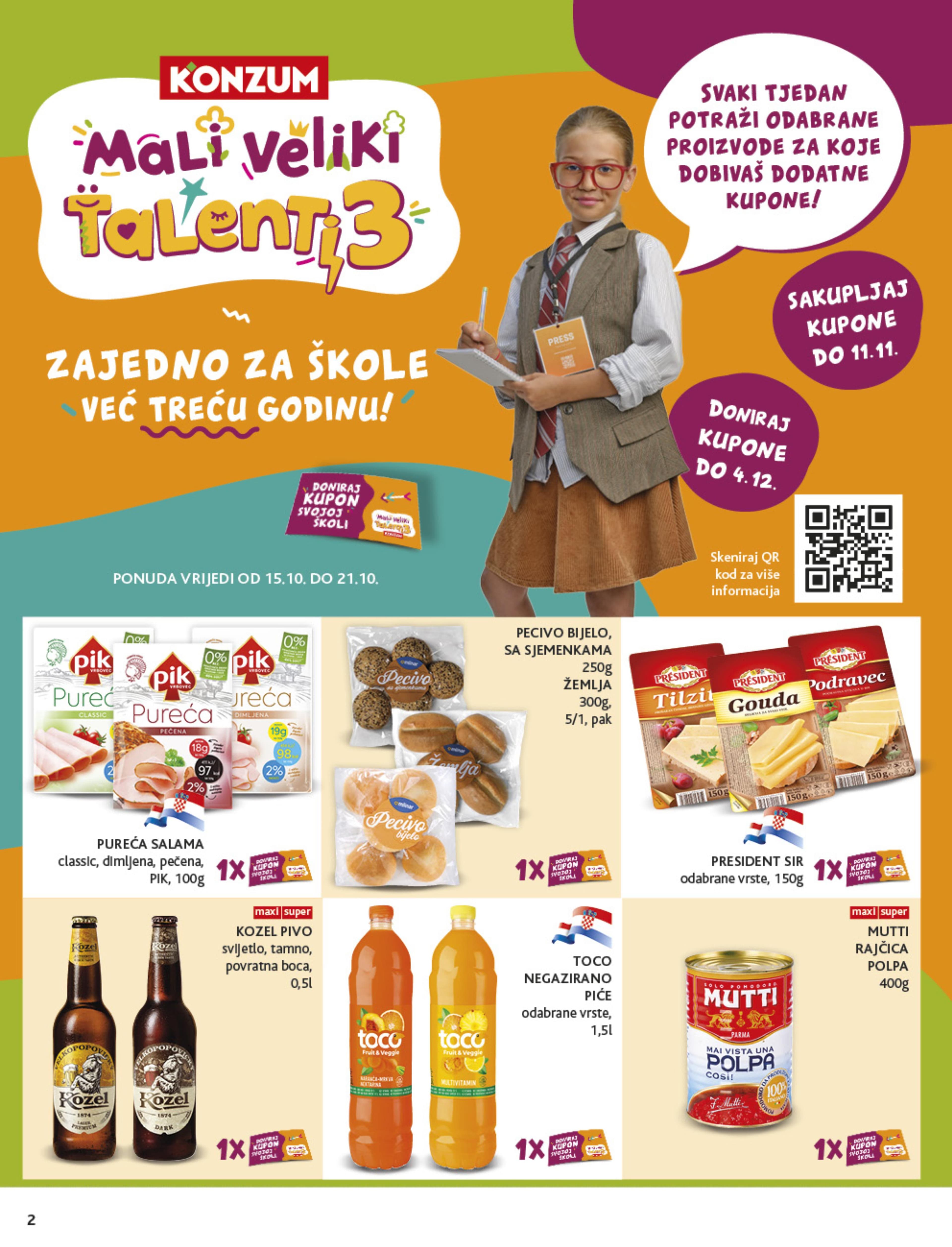 Stranica 2. Konzum kataloga - Akcije od 15.10. do 21.10.2025.