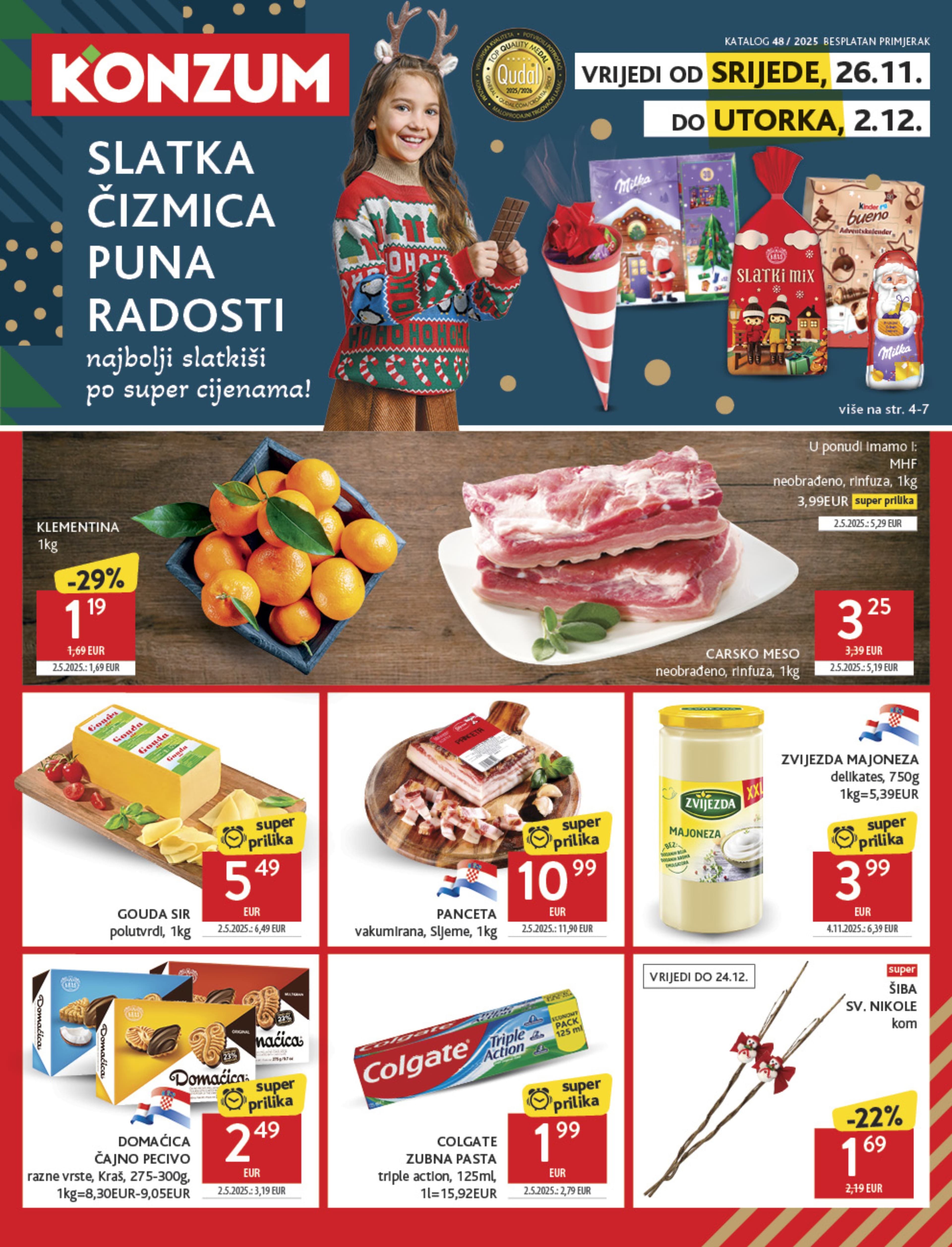 Stranica 1. Konzum kataloga - Akcije od 26.11. do 02.12.2025.