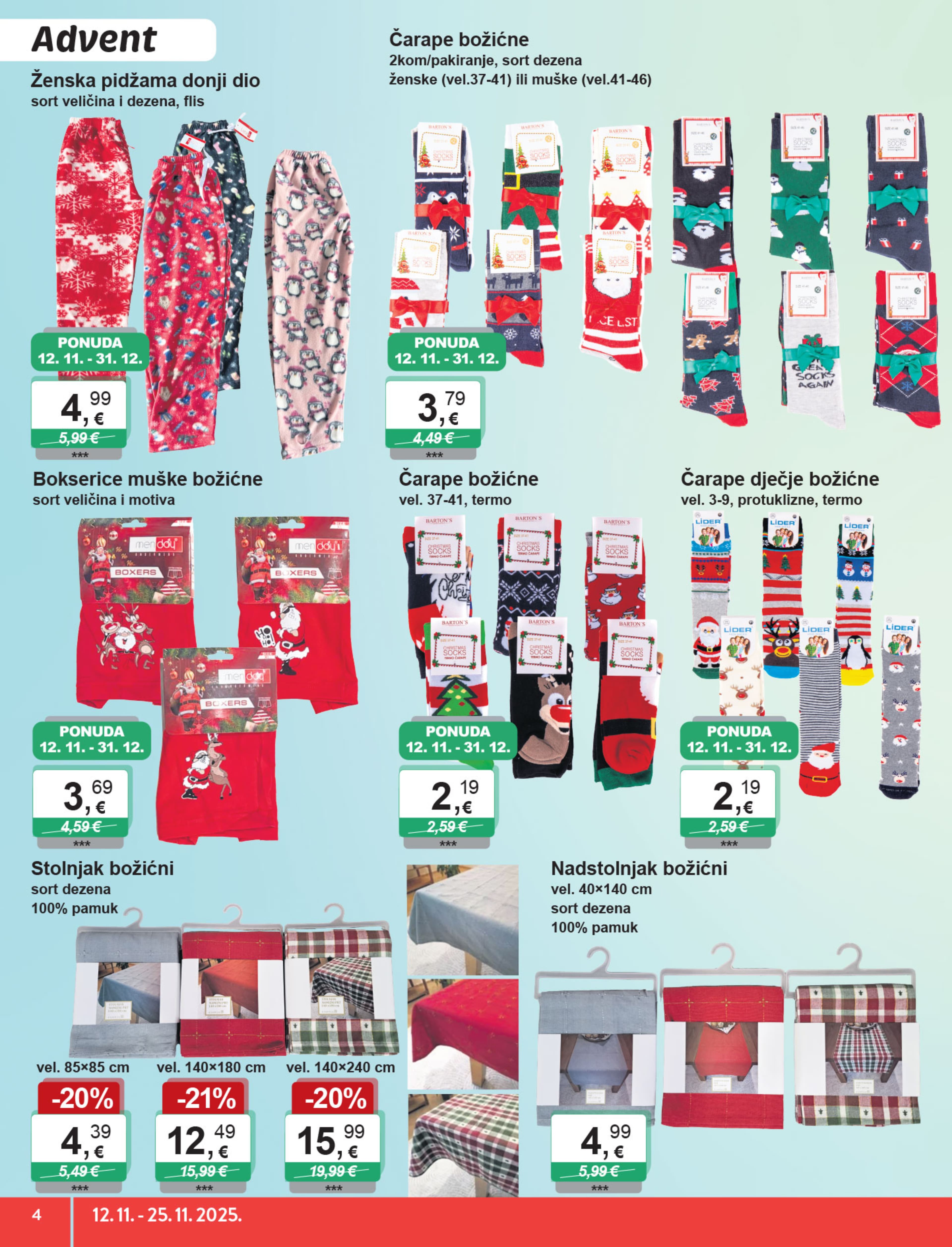 Page from catalog: Igračke, tekstil i advent