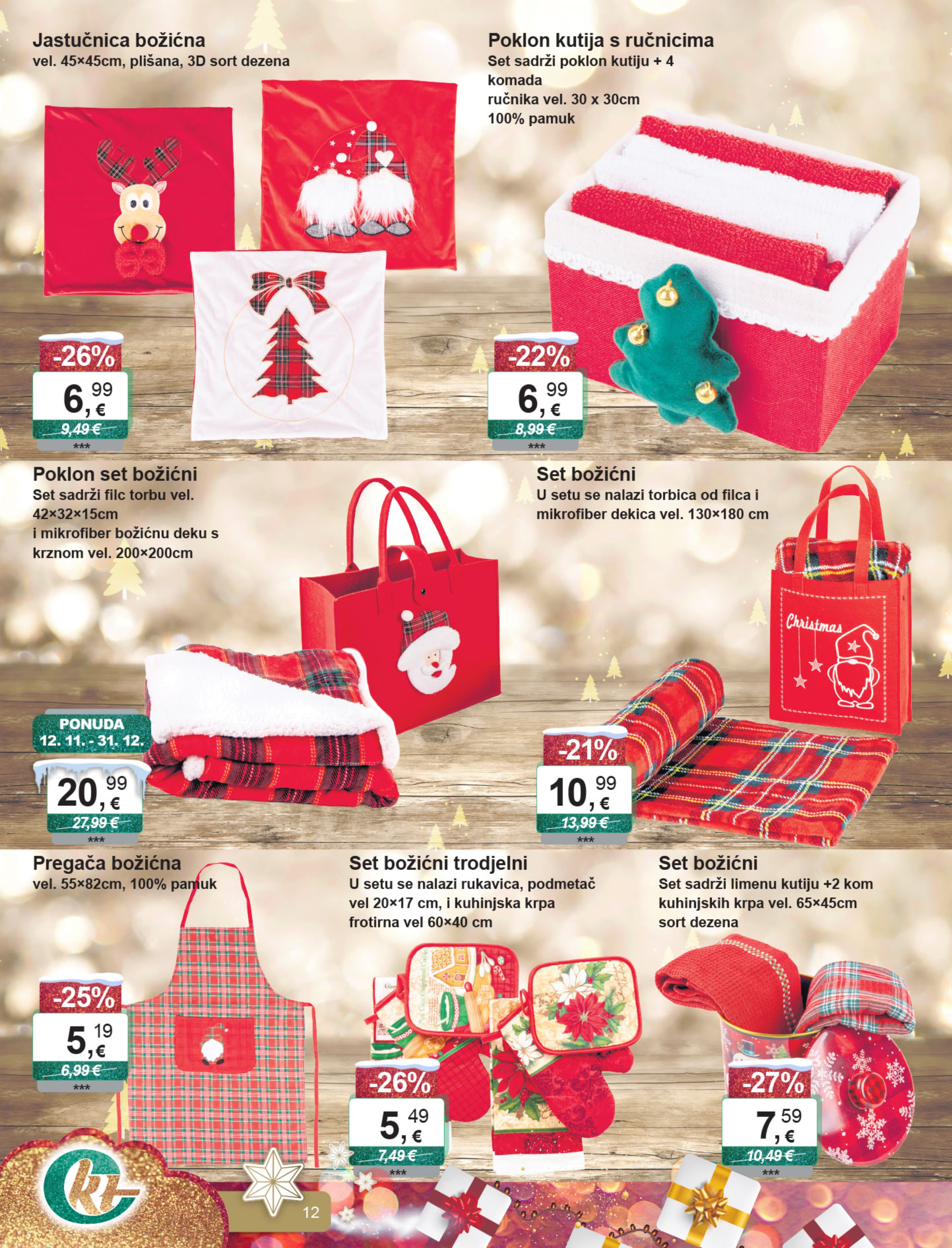 Page from catalog: Božićne dekoracije i tekstil