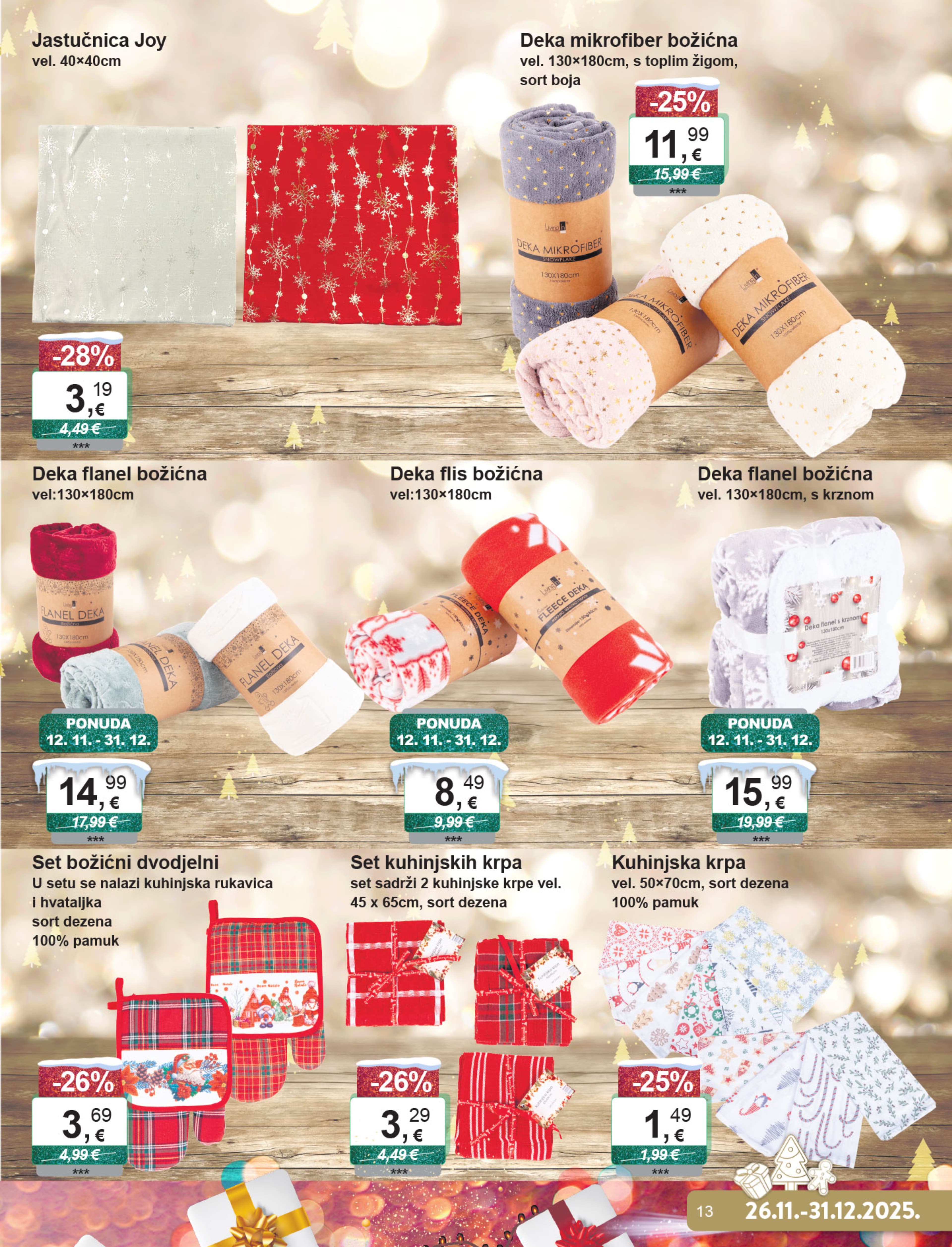 Page from catalog: Božićne dekoracije i tekstil