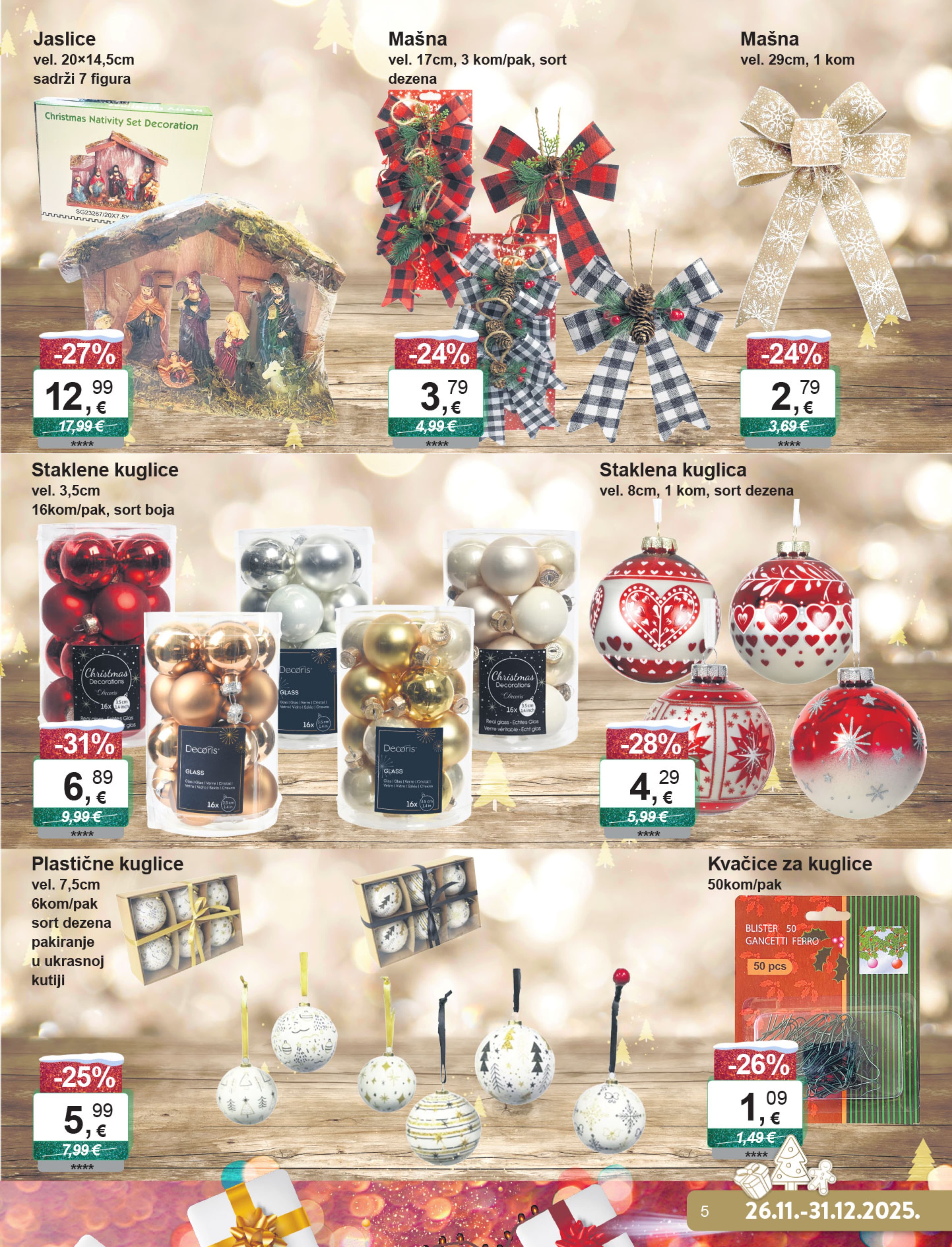 Page from catalog: Božićne dekoracije i tekstil
