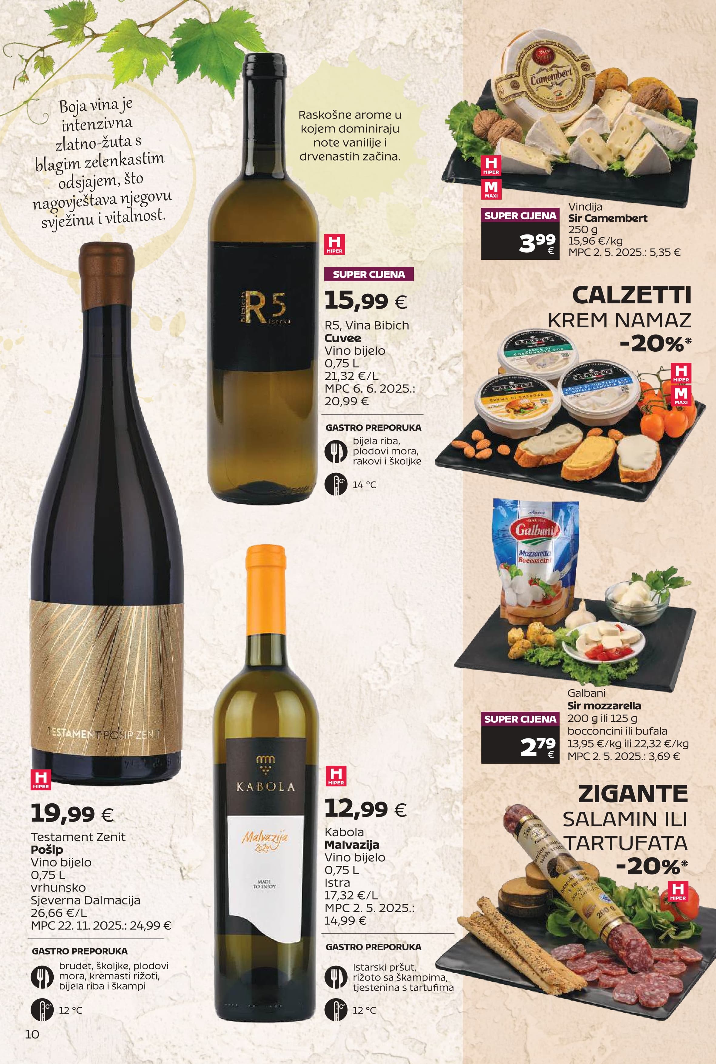 Page from catalog: Super ponuda vina i delicija