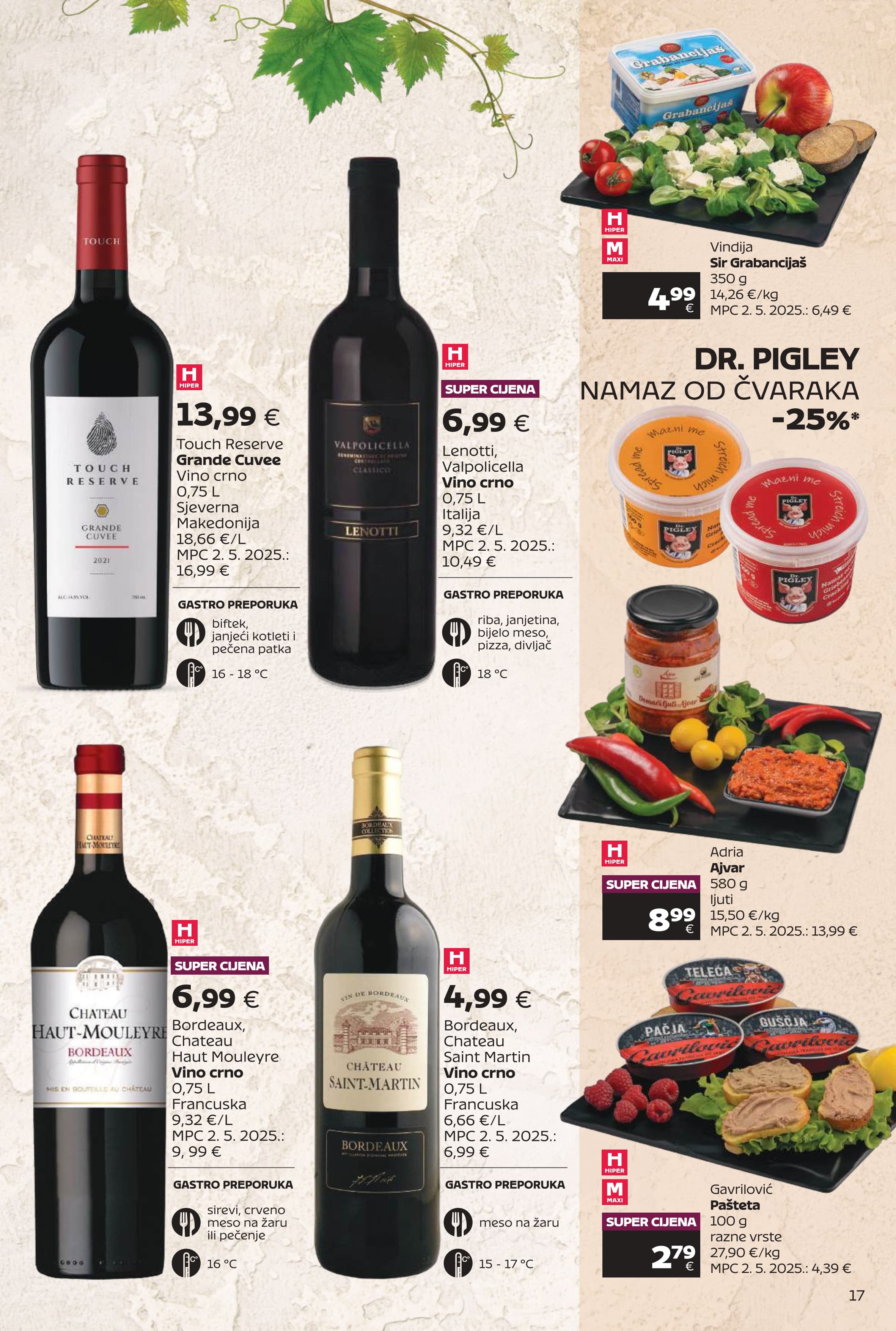 Page from catalog: Super ponuda vina i delicija