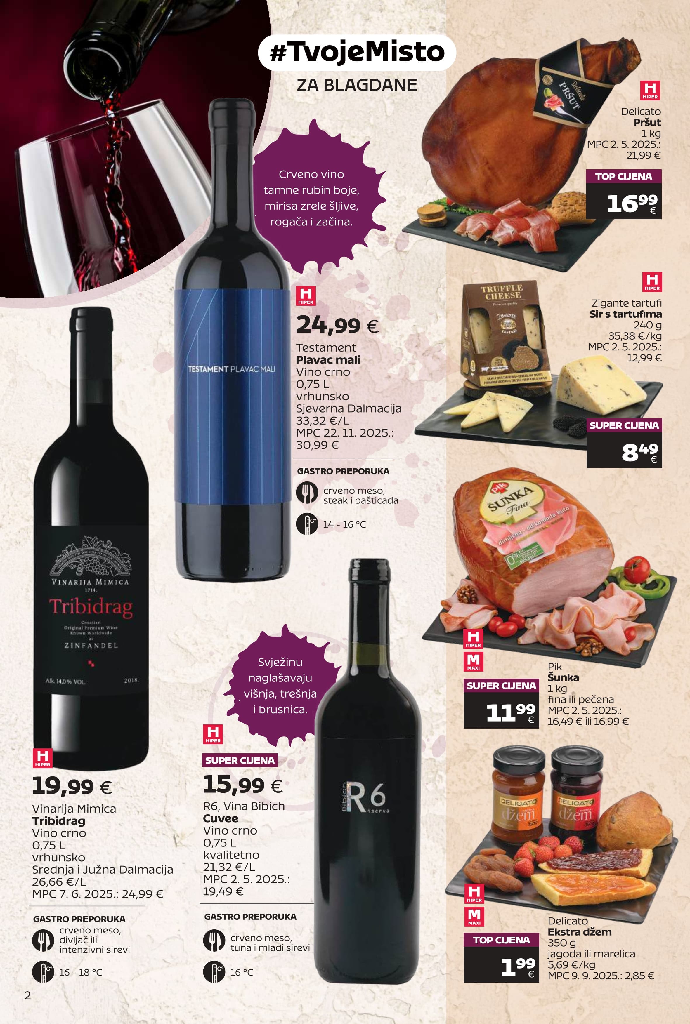 Page from catalog: Super ponuda vina i delicija