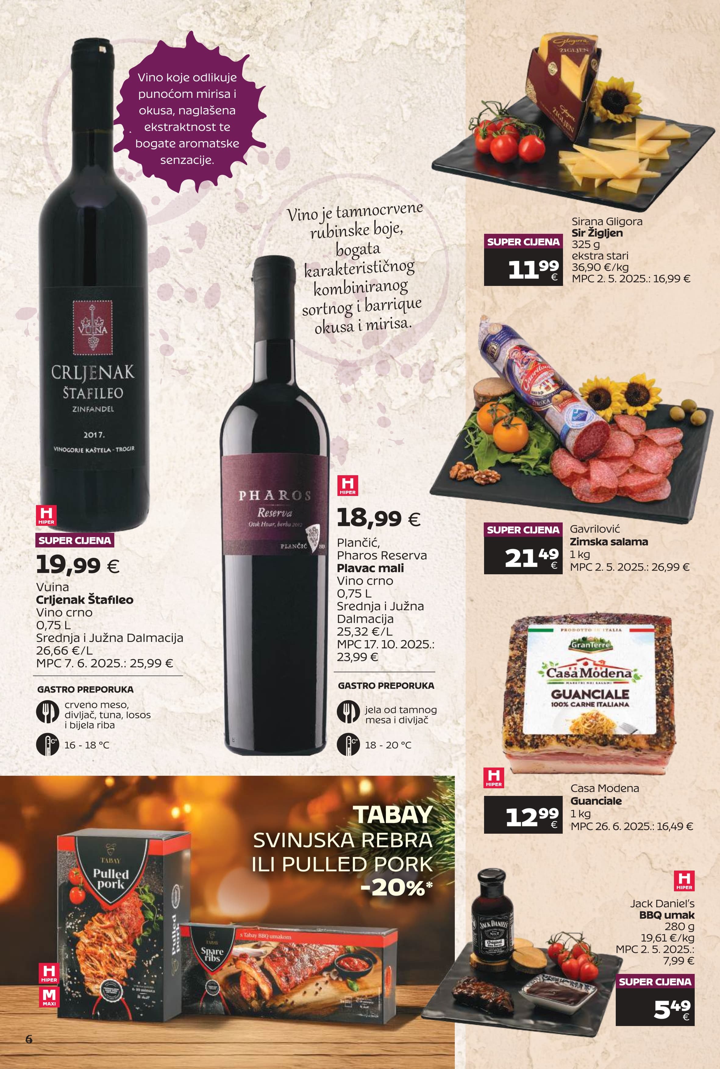 Page from catalog: Super ponuda vina i delicija