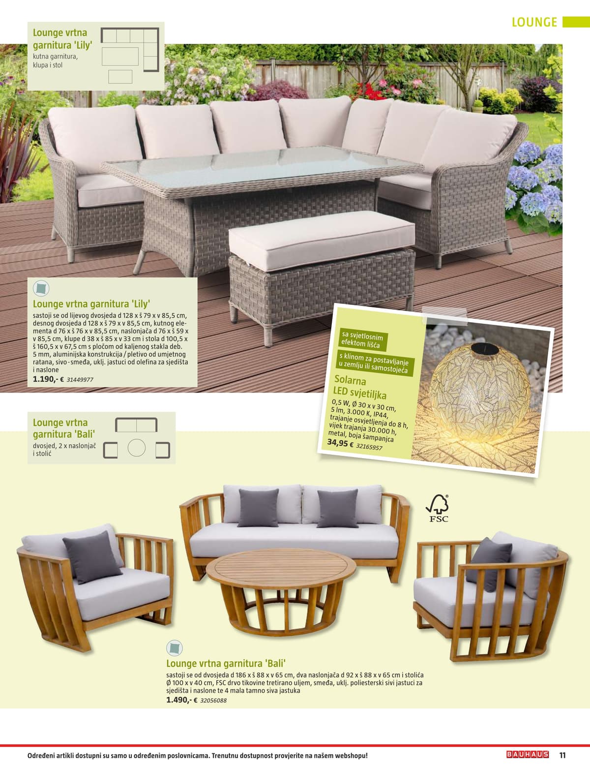 Stranica 11. Bauhaus kataloga - Vrtni Namještaj od 31.03.2026.