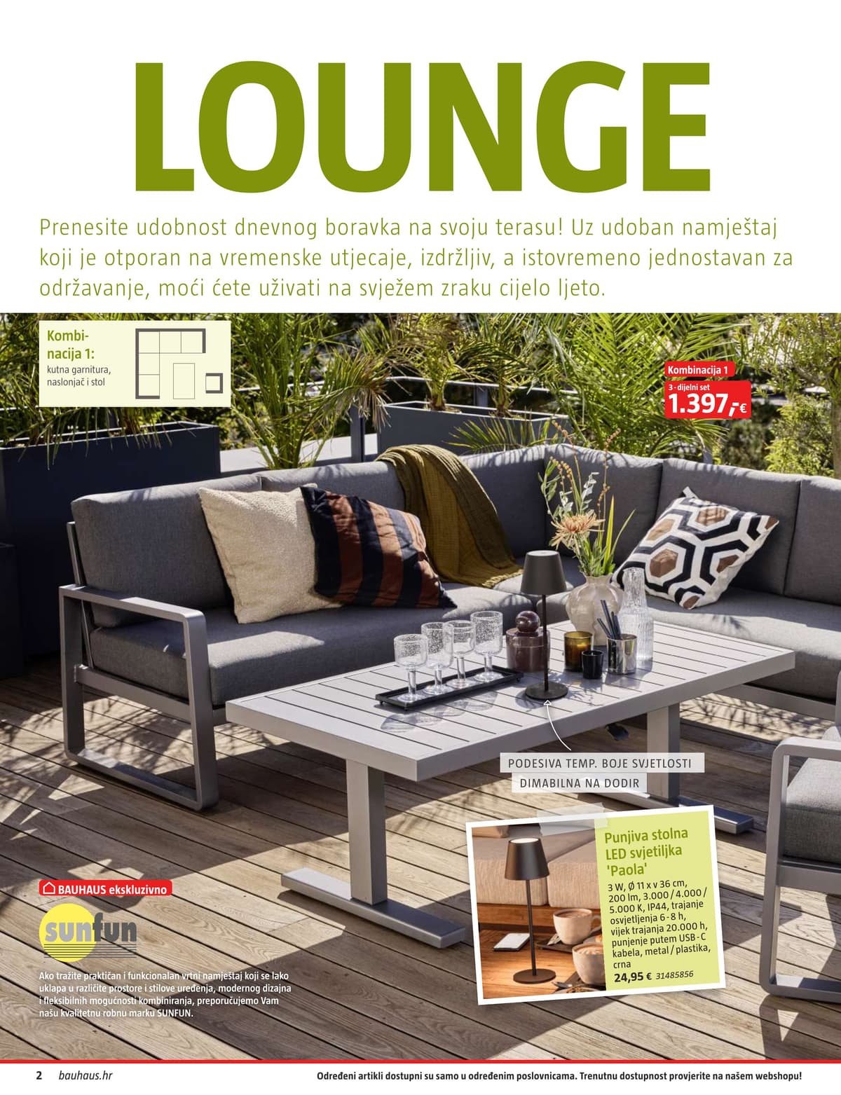 Stranica 2. Bauhaus kataloga - Vrtni Namještaj od 31.03.2026.