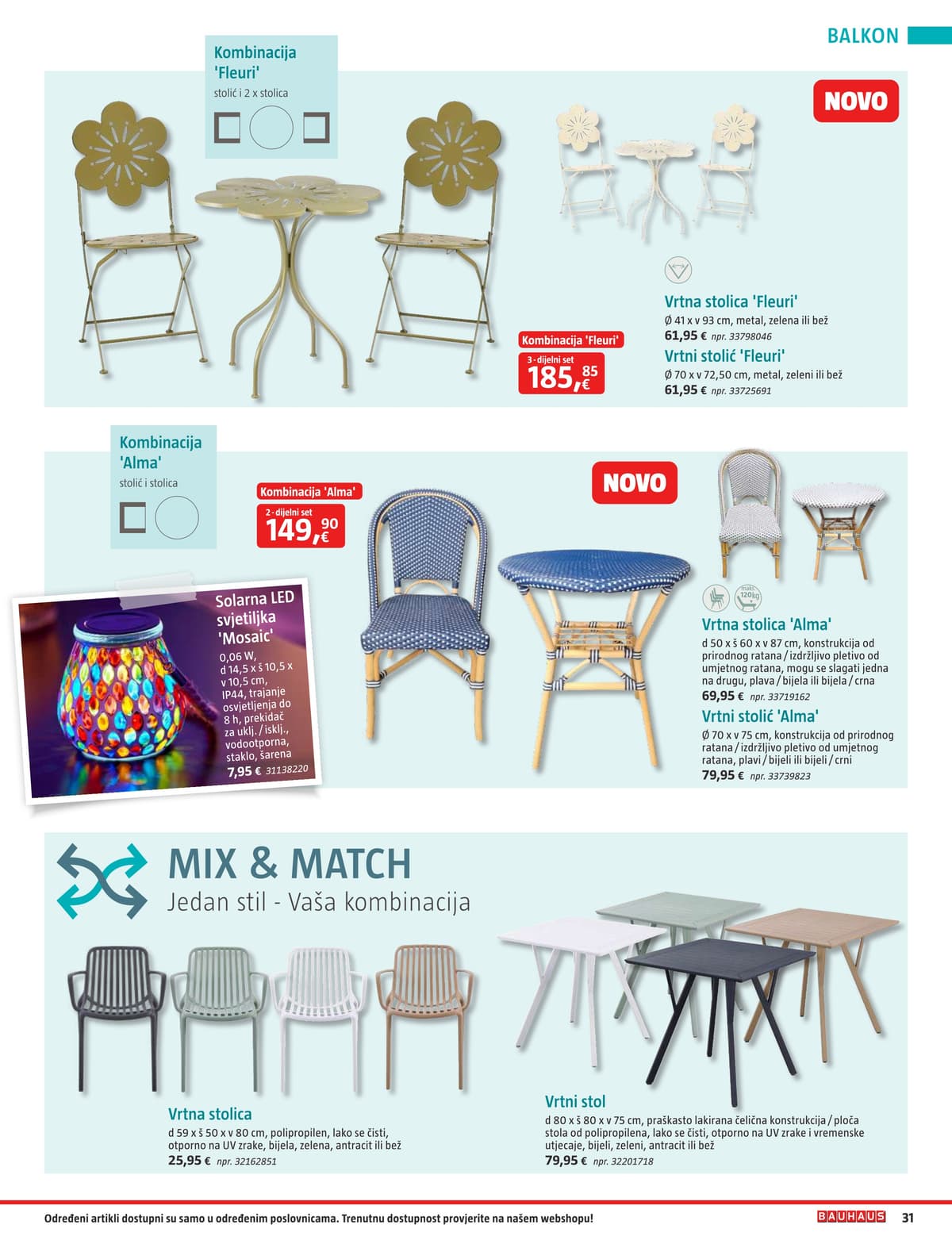 Stranica 31. Bauhaus kataloga - Vrtni Namještaj od 31.03.2026.