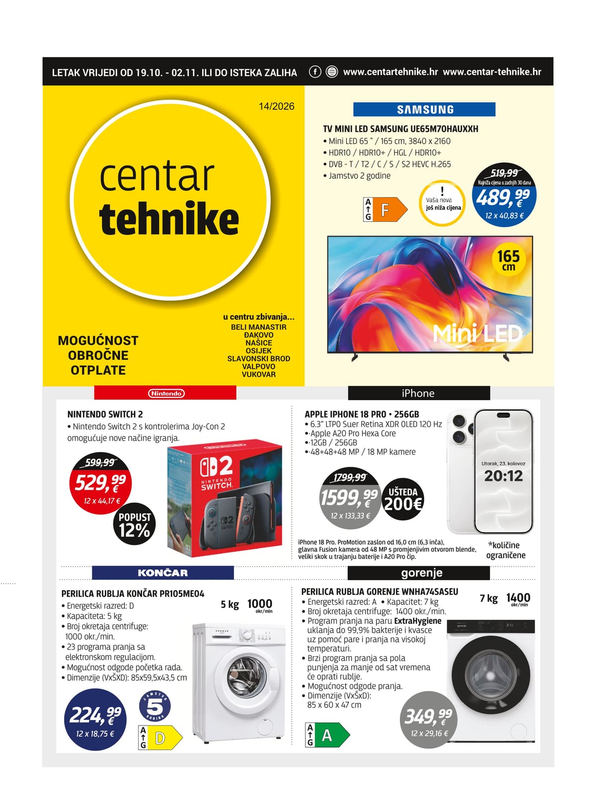 Centar Tehnike katalog od 19.10.2026. - Akcijska Ponuda