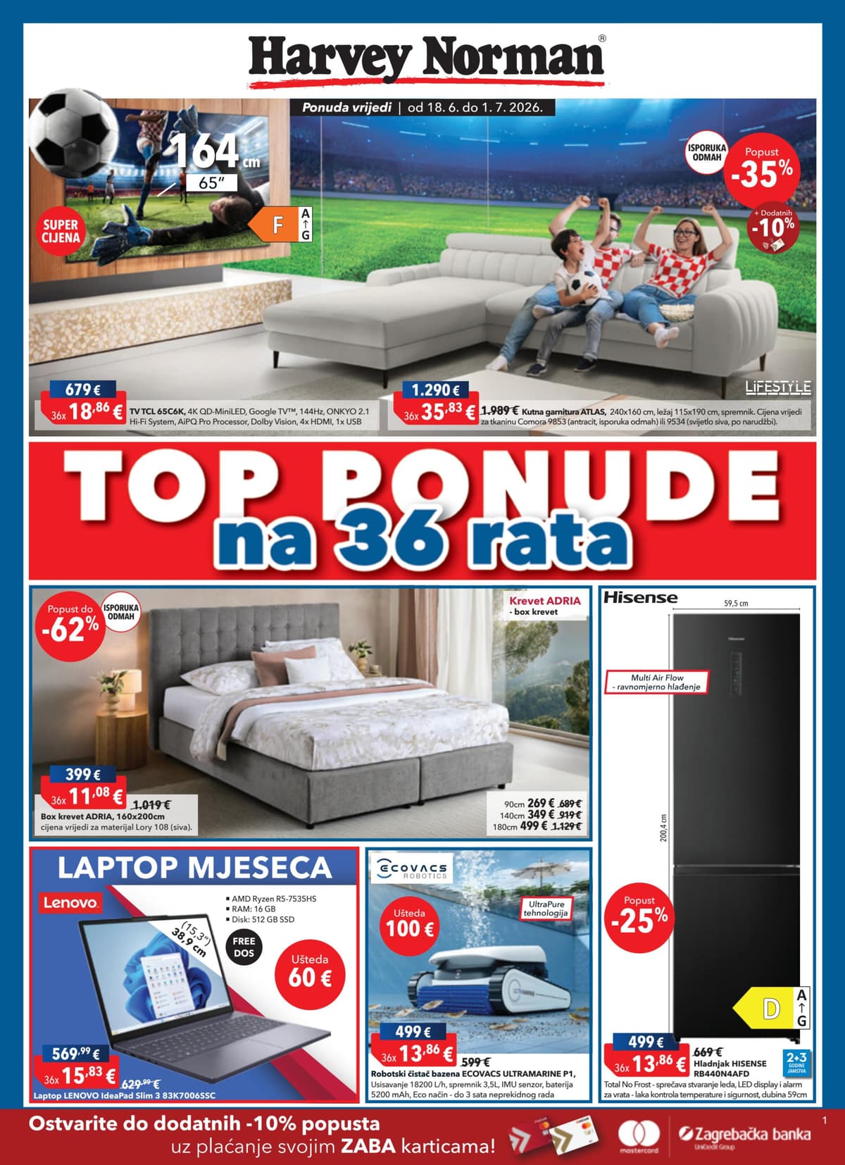 Stranica 1. Harvey Norman kataloga - Top ponude od 19.06.2026
