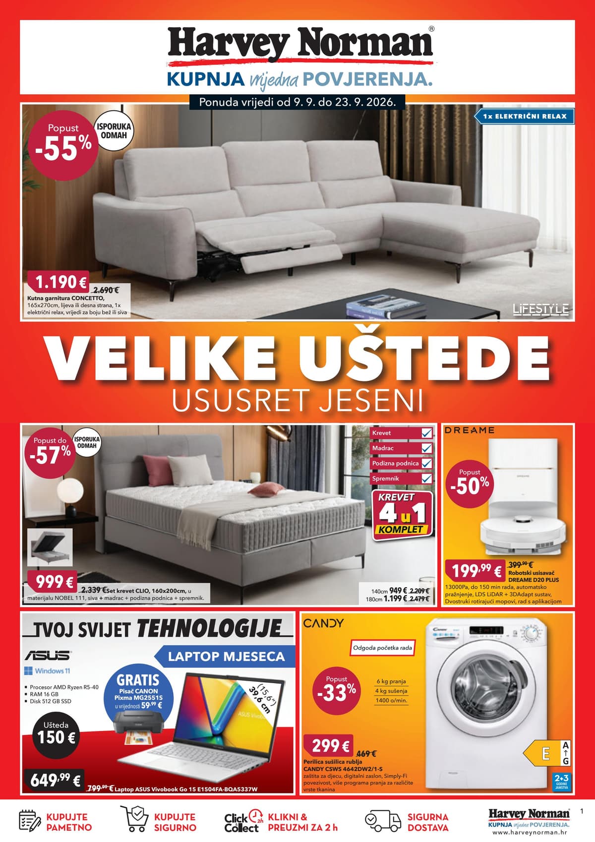 Harvey Norman katalog od 09.09.2026. - Velike uštede ususret jeseni
