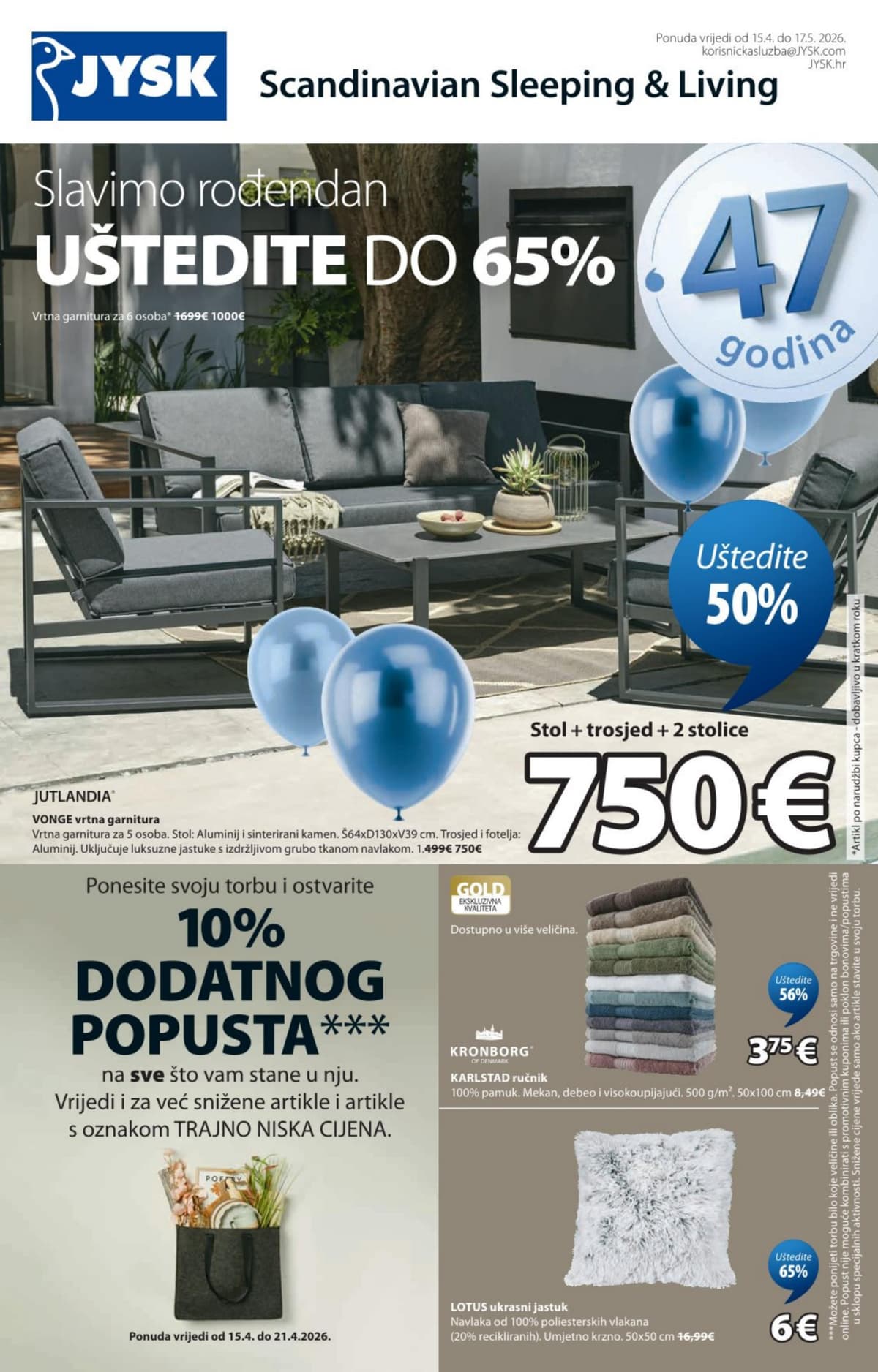 Stranica 1. Jysk kataloga - Uštedite do 65% od 16.04.2026.