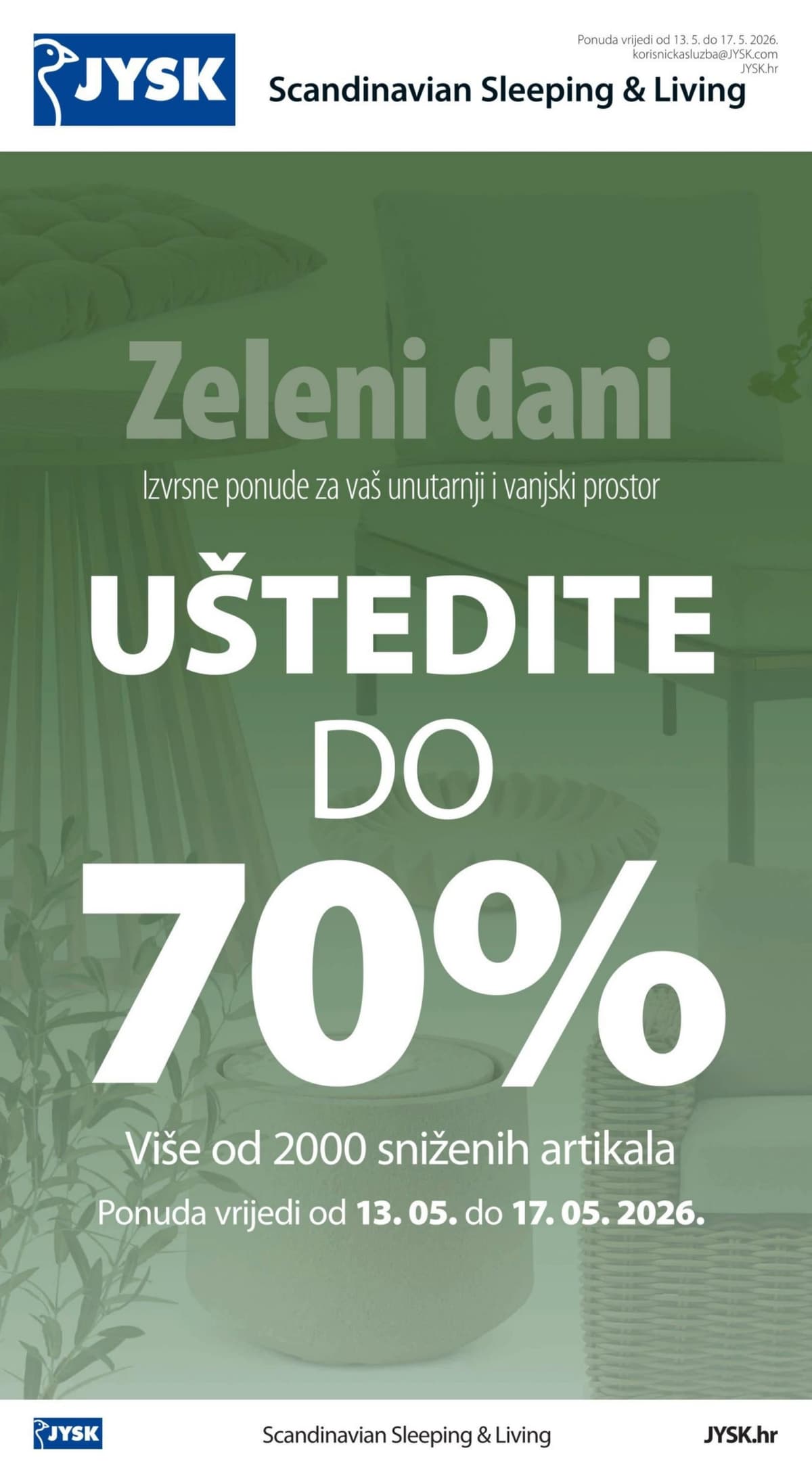 Stranica 1. Jysk kataloga - Zeleni Dani od 13.05.2026.