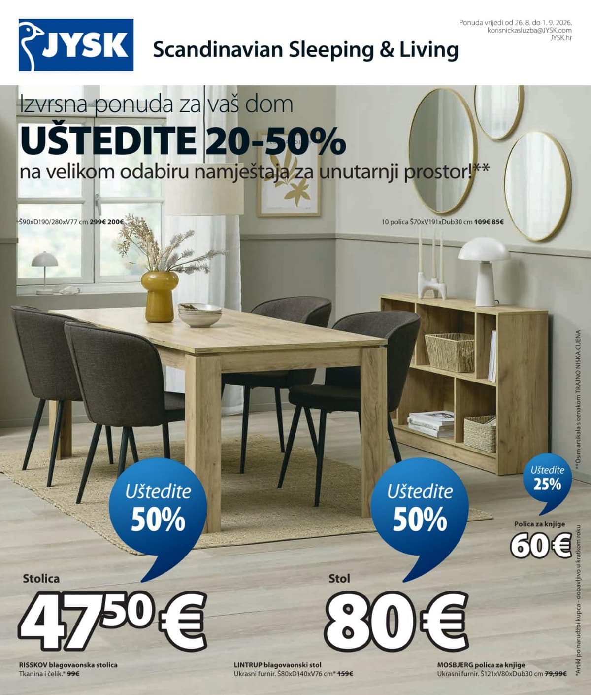 Stranica 1. Jysk kataloga - Akcijska Ponuda od 26.08.2026.