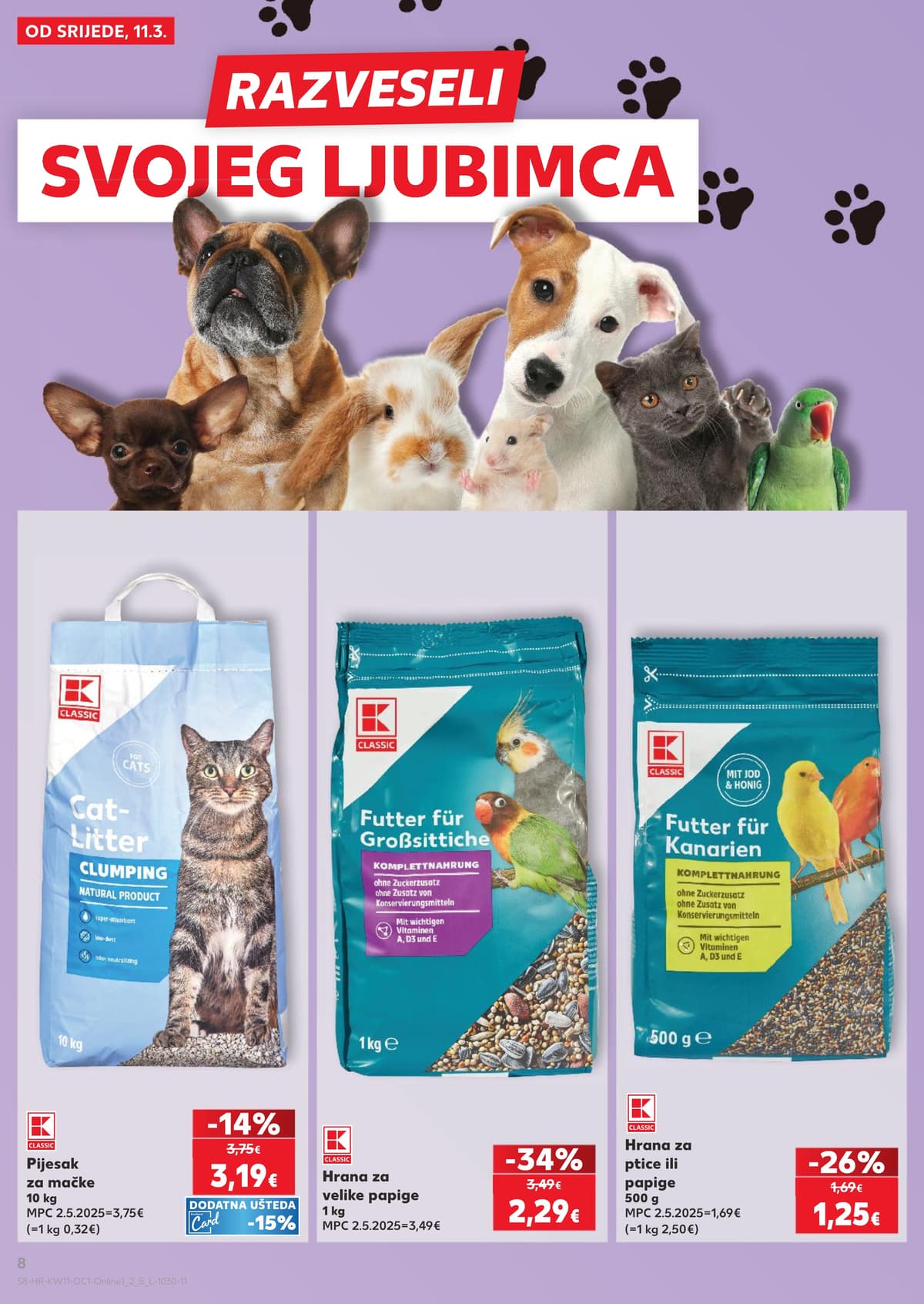 Stranica 8. Kaufland kataloga - Hrana za ljubimce i Kaufland marke od 15.03.2026.