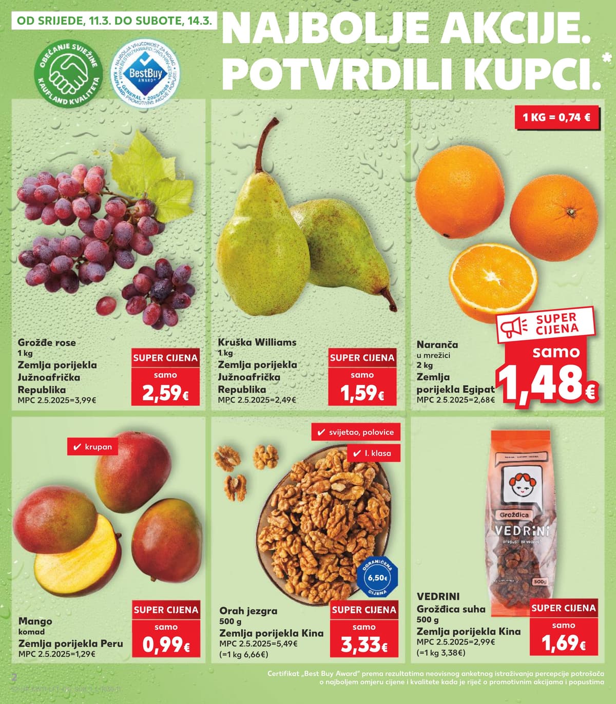 Stranica 2. Kaufland kataloga - Tjedna Akcija od 15.03.2026.