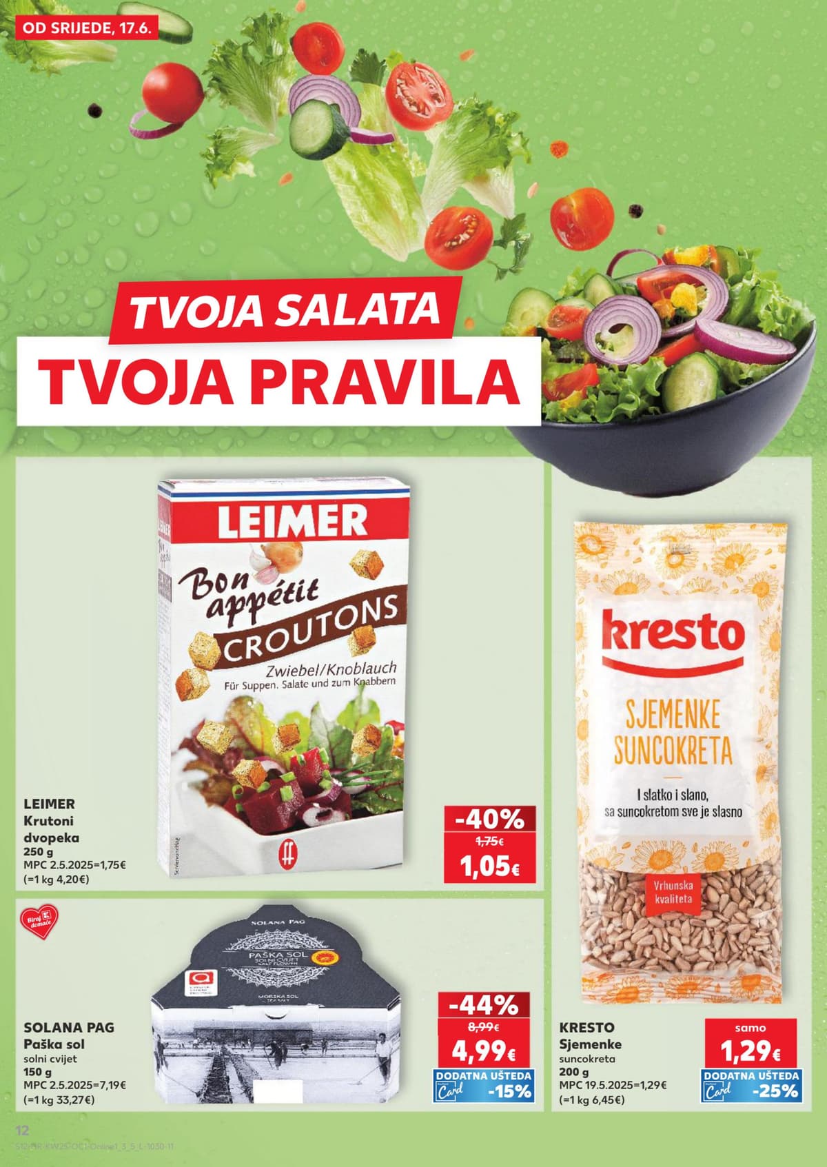 Stranica 12. Kaufland kataloga - Naše mi najbolje paše, sladoledi, salate od 14.06.2026