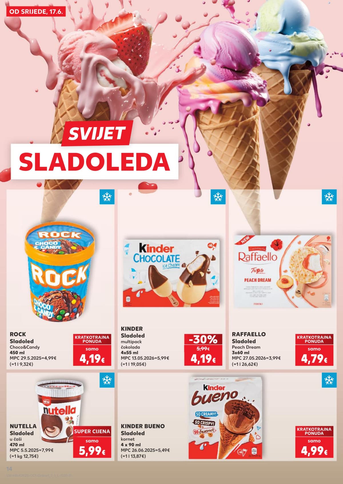Stranica 14. Kaufland kataloga - Naše mi najbolje paše, sladoledi, salate od 14.06.2026
