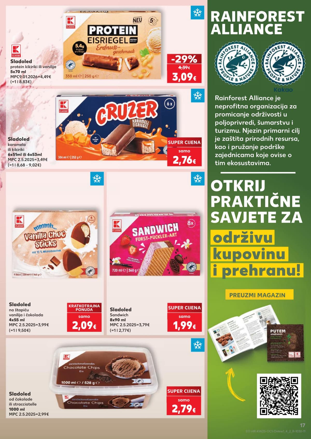 Stranica 17. Kaufland kataloga - Naše mi najbolje paše, sladoledi, salate