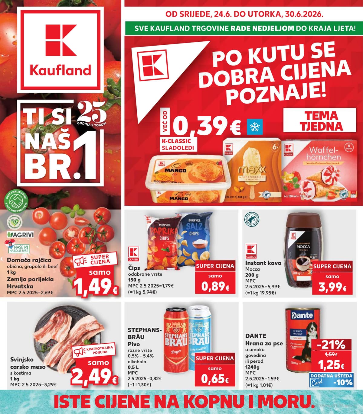 Stranica 1. Kaufland kataloga - Tjedna Akcija od 22.06.2026