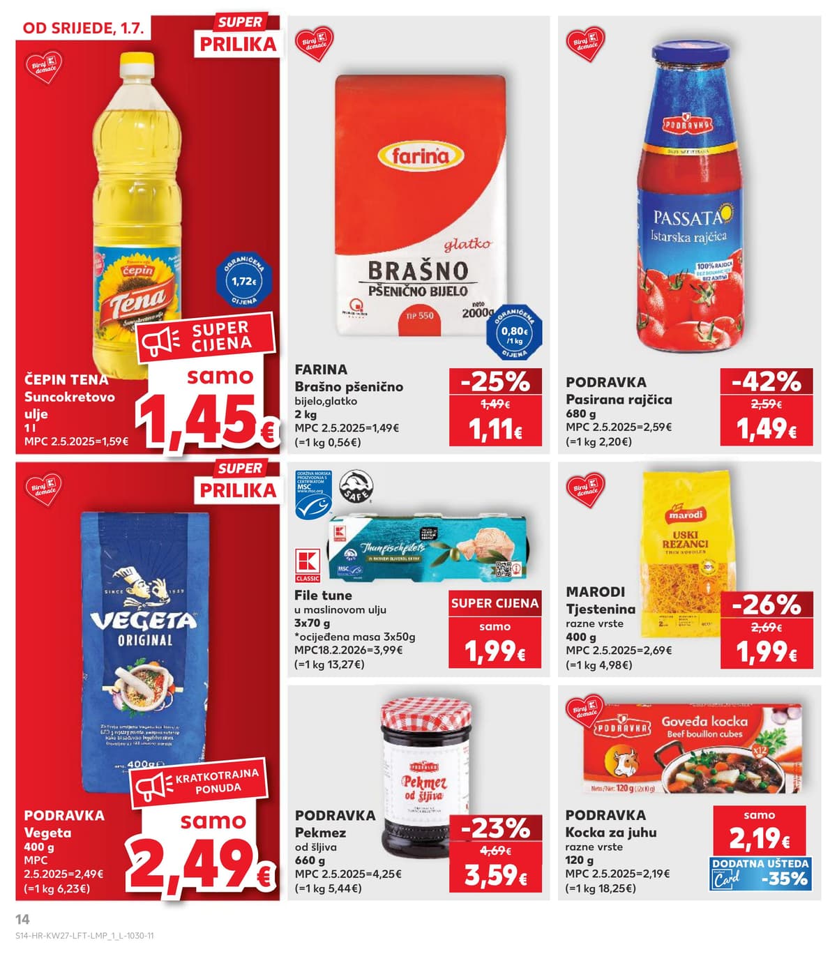 Stranica 14. Kaufland kataloga - Prehrana od 28.06.2026