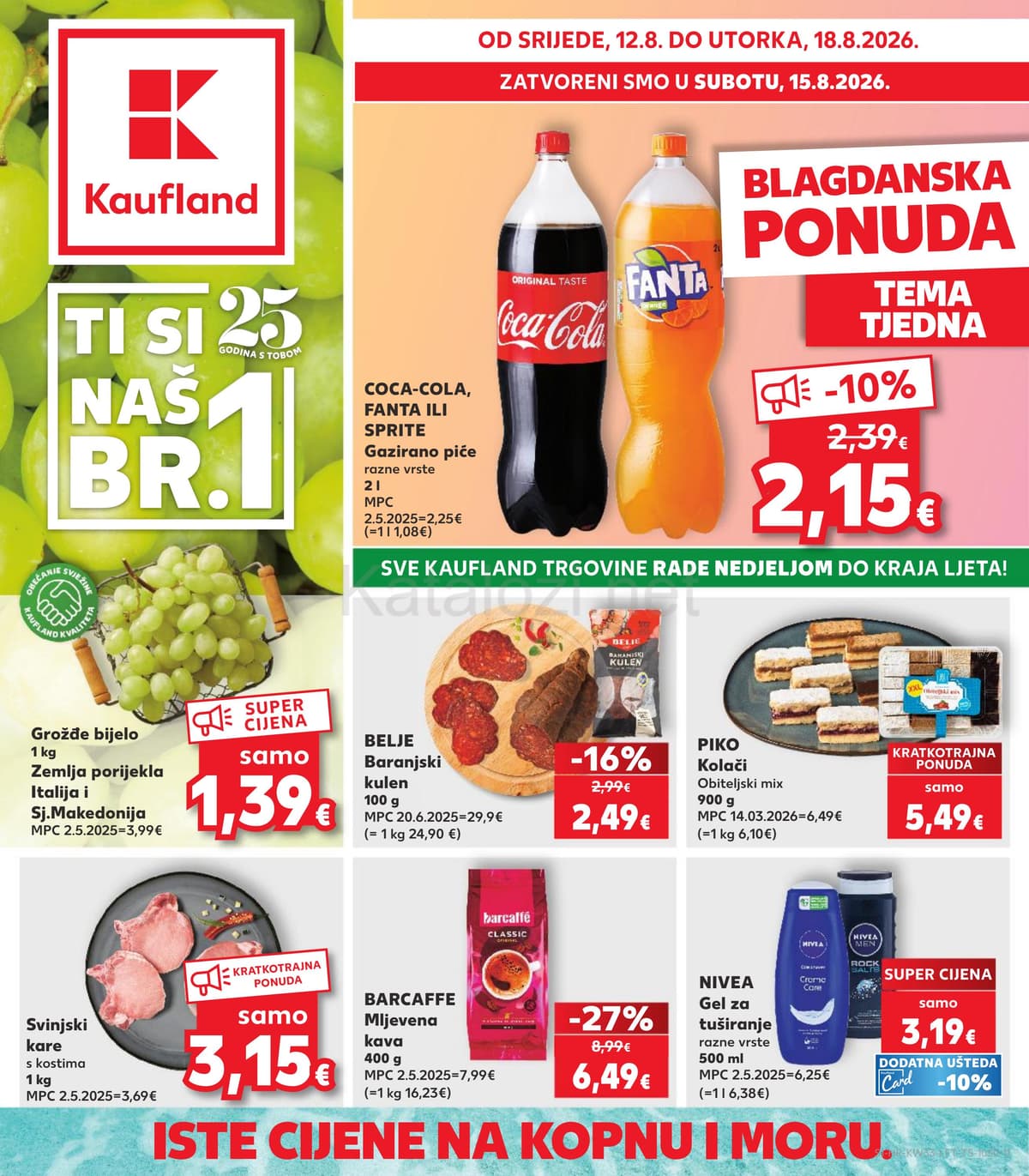 Stranica 1. Kaufland kataloga - Tjedna Akcija od 12.08.2026.