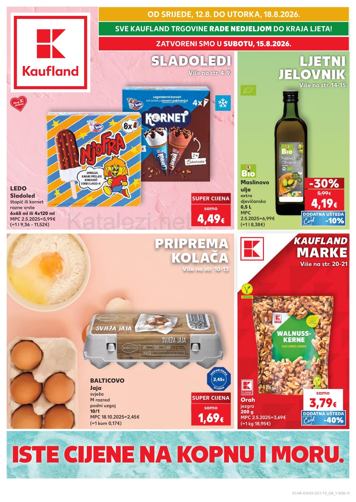 Kaufland katalog od 12.08.2026. - Sladoledi, ljetni jelovnik i priprema kolača