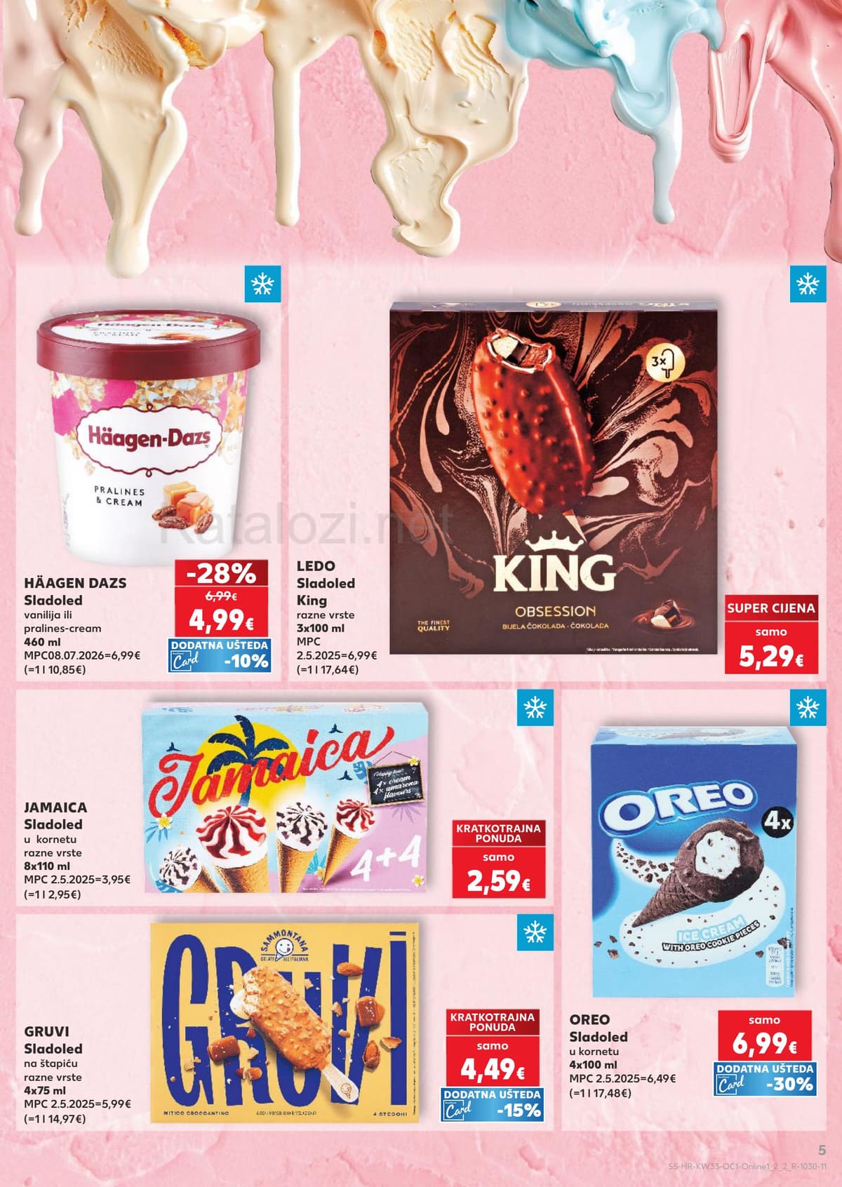 Stranica 5. Kaufland kataloga - Sladoledi, ljetni jelovnik i priprema kolača od 12.08.2026.