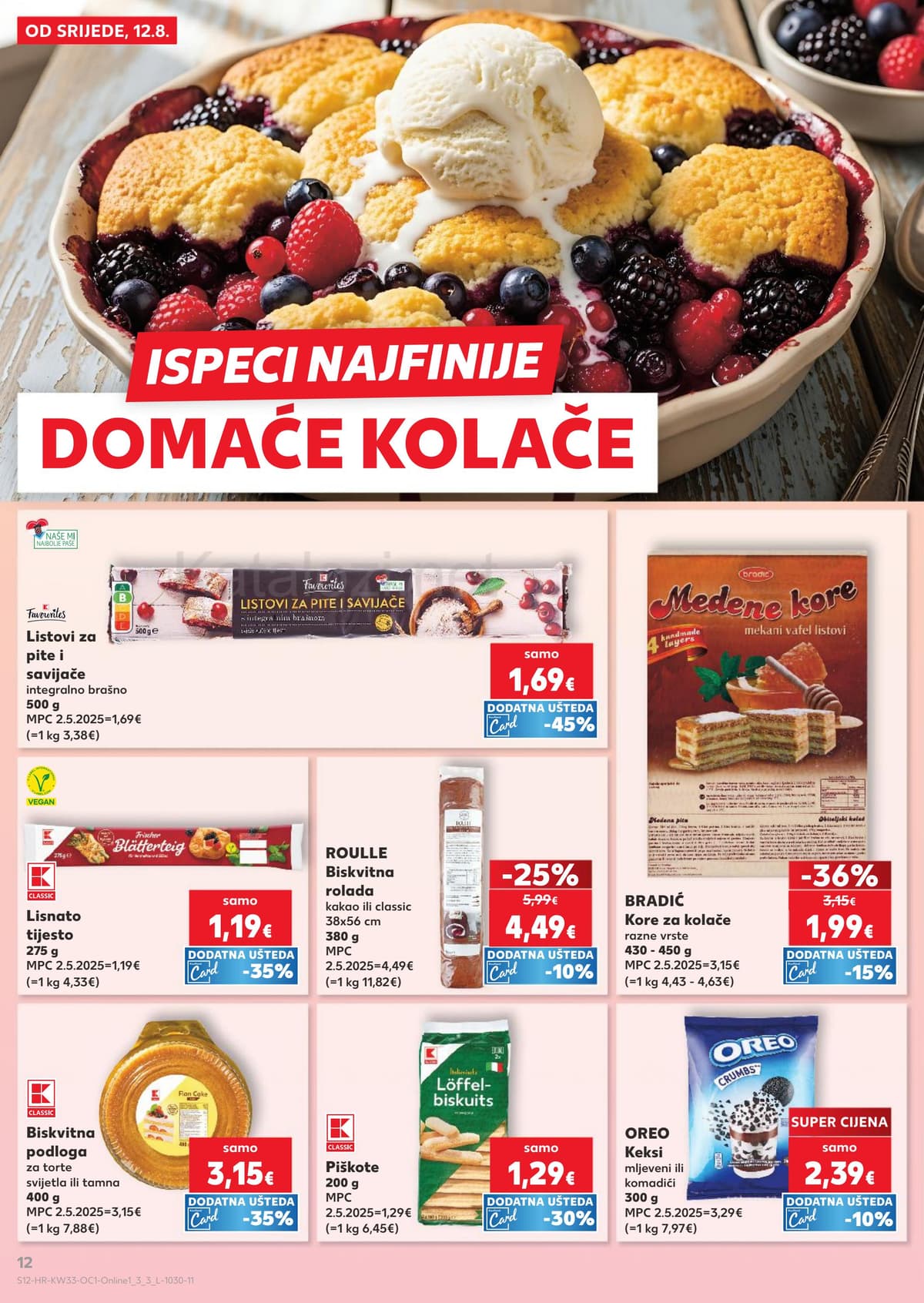 Stranica 12. Kaufland kataloga - Sladoledi, ljetni jelovnik i priprema kolača od 12.08.2026.
