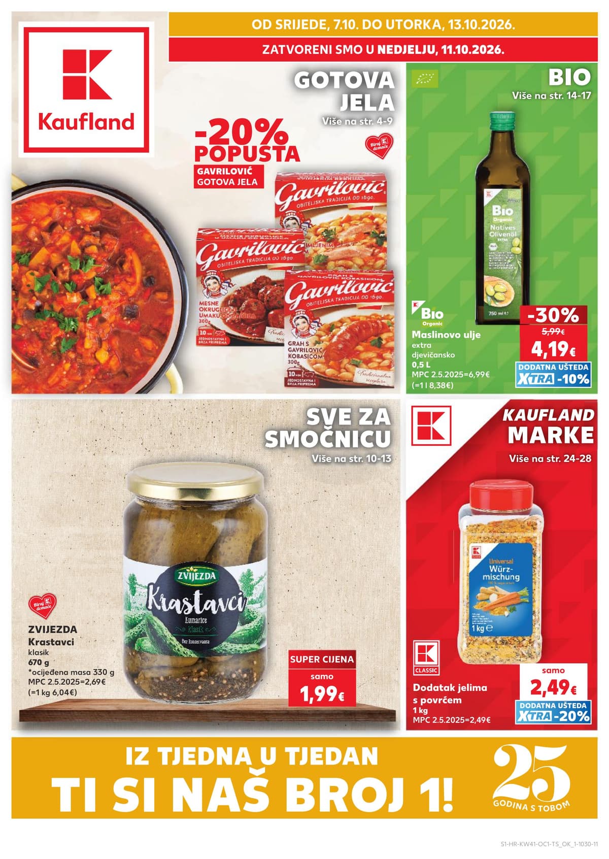Stranica 1. Kaufland kataloga - Gotova jela, bio i sve za smočnicu od 16.10.2026.