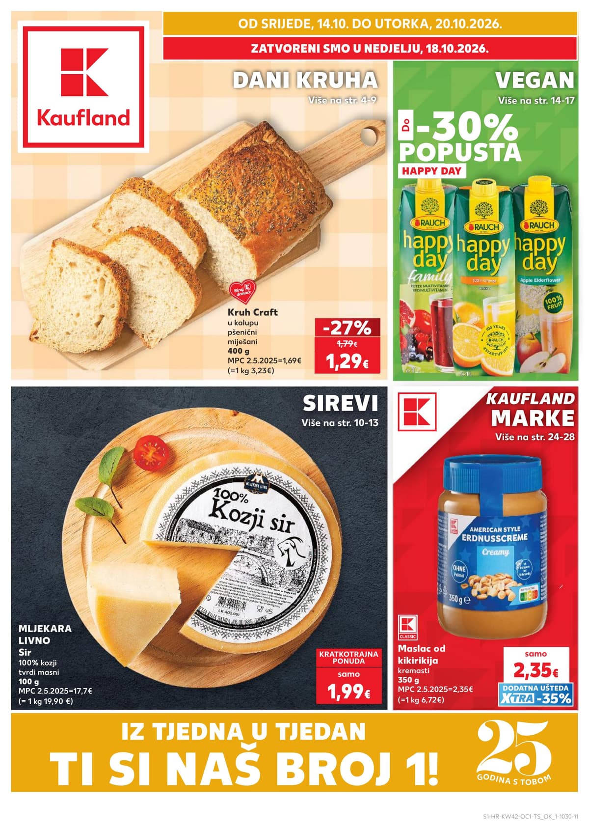 Stranica 1. Kaufland kataloga - Dani kruha, sirevi...