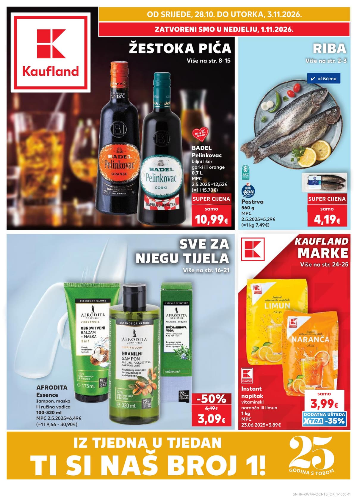 Stranica 1. Kaufland kataloga - Žestoka pića, riba, sve za njegu tijela