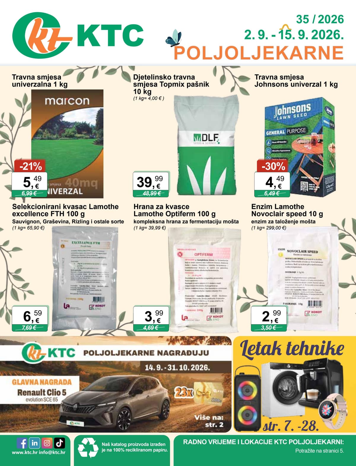Stranica 1. KTC kataloga - Poljoljekarne od 01.09.2026.