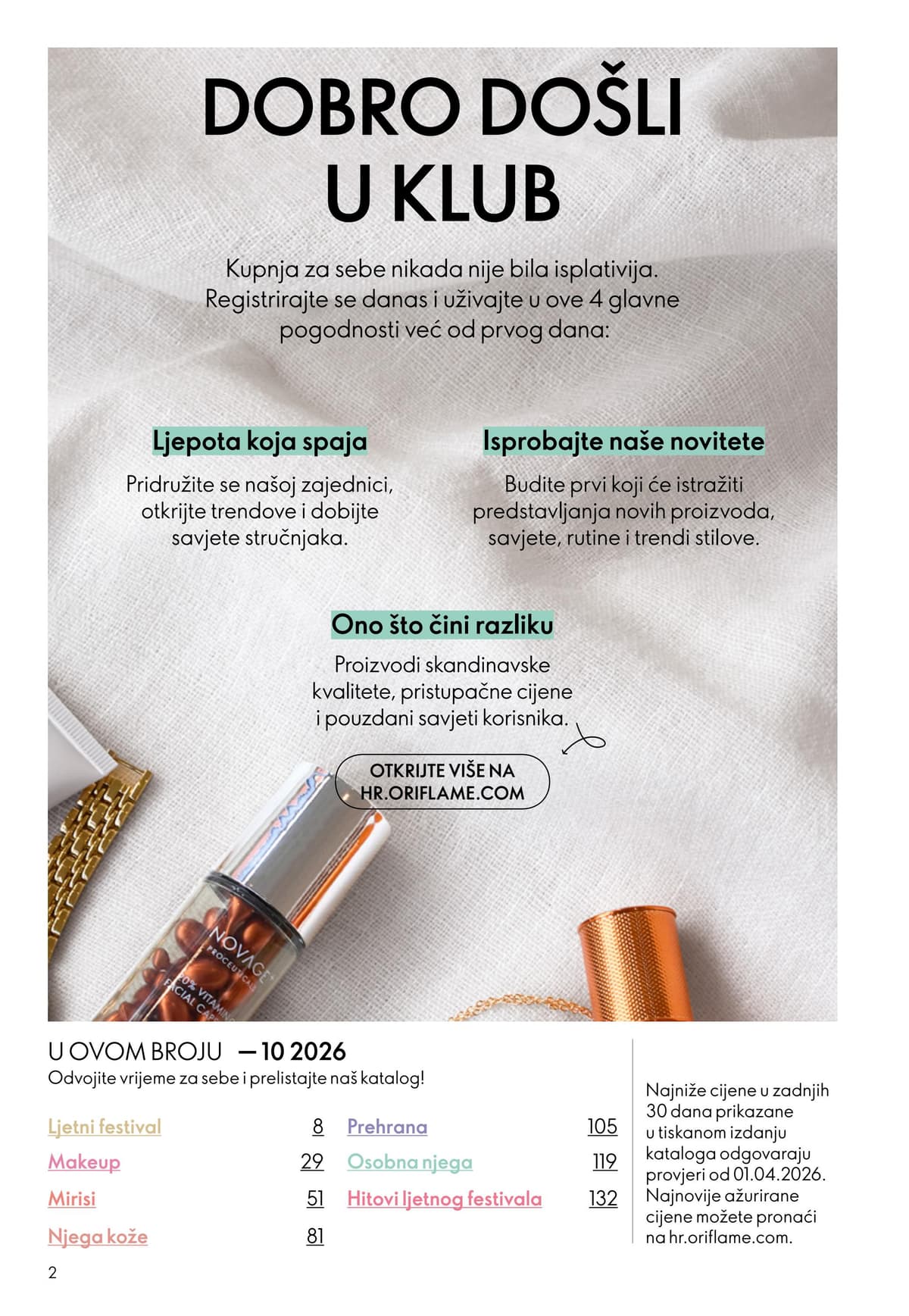 Stranica 2. Oriflame kataloga - Srpanj 2026. od 16.07.2026
