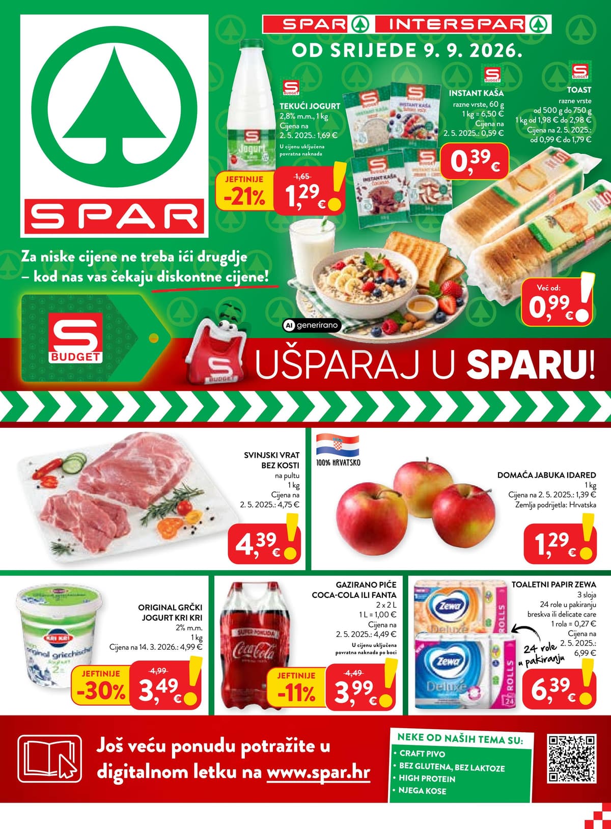 Stranica 1. Spar kataloga - Tjedna Akcija od 04.09.2026.