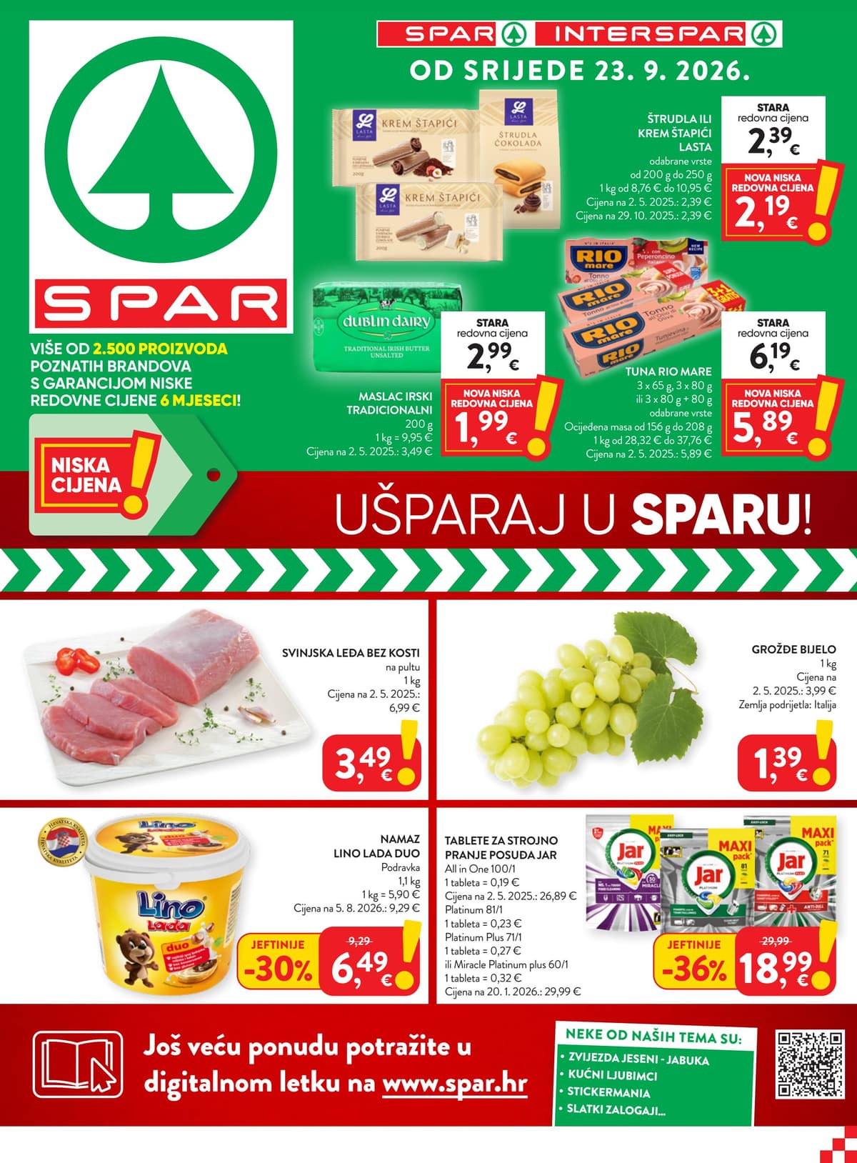 Stranica 1. Spar kataloga - Tjedna Akcija od 20.09.2026.