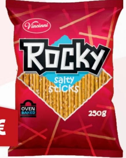 Štapići Rocky slani 250 g Vincinni Akcija u trgovini Boso