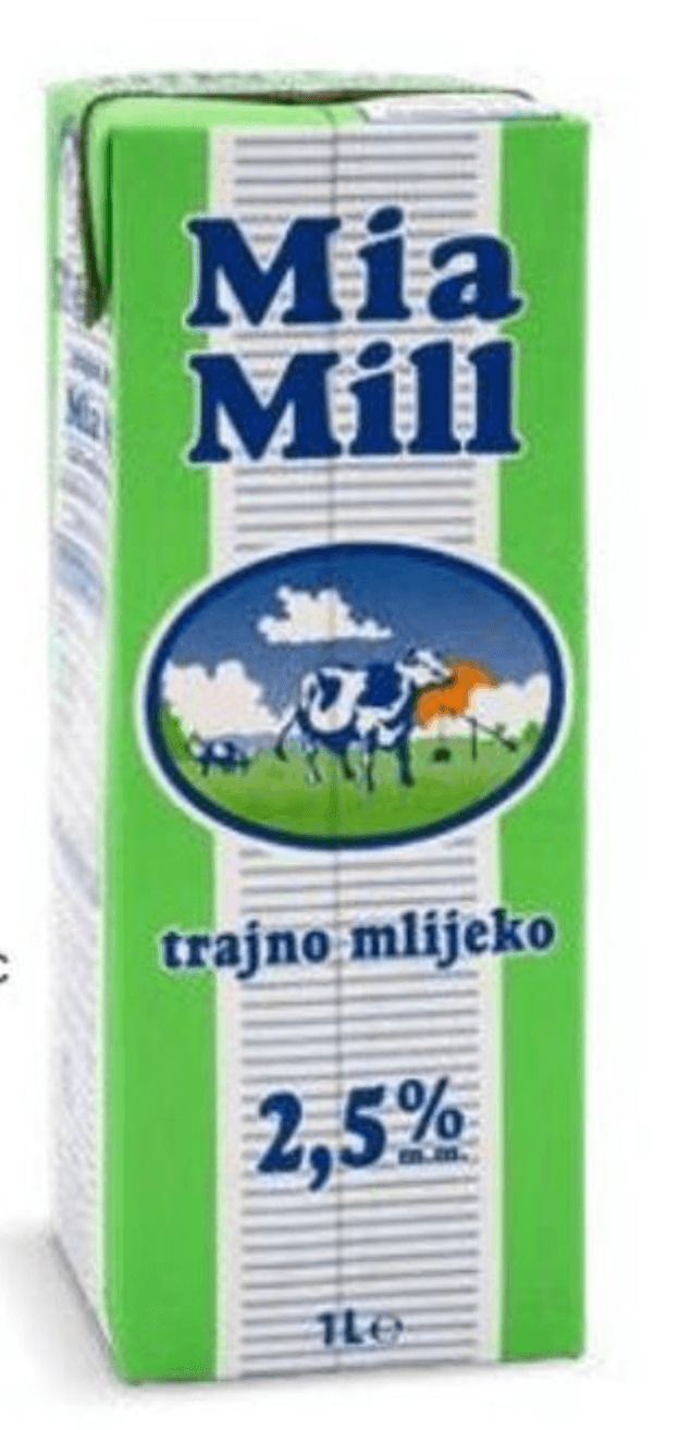 Mia Mill UHT mlijeko 1 l Akcija u trgovini Eurospin
