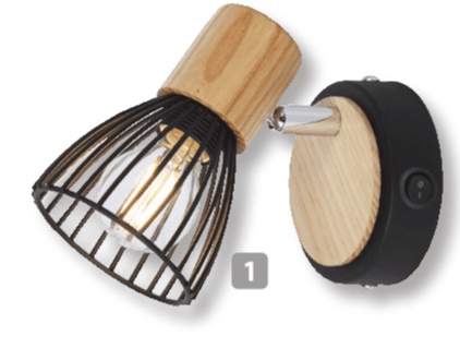 Spot svjetiljka 'Black Wood' 1x, d 13,5 x š 9 x v 16,5 cm Akcija u trgovini Bauhaus
