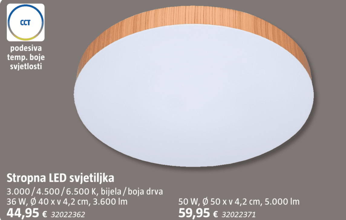 Tween Light Stropna LED svjetiljka 36 W, Ø 40 x v 4,2 cm, 3.600 lm Akcija u trgovini Bauhaus