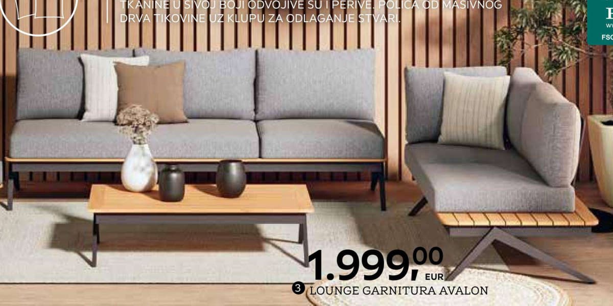Amalio Lounge garnitura Avalon Akcija u trgovini Lesnina