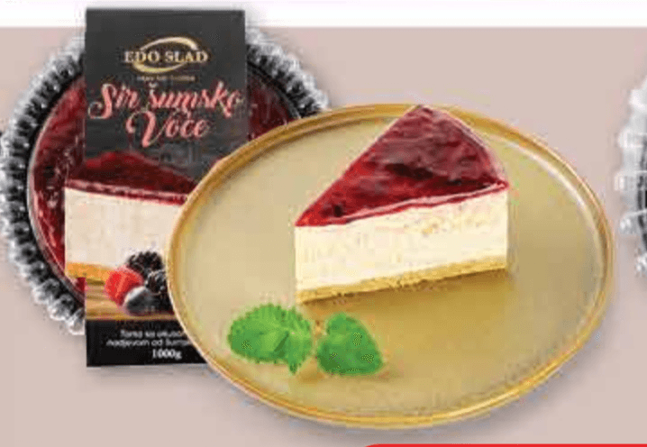 Edo Slad Torta od sira s preljevom od šumskog voća 1 kg Akcija u trgovini Plodine