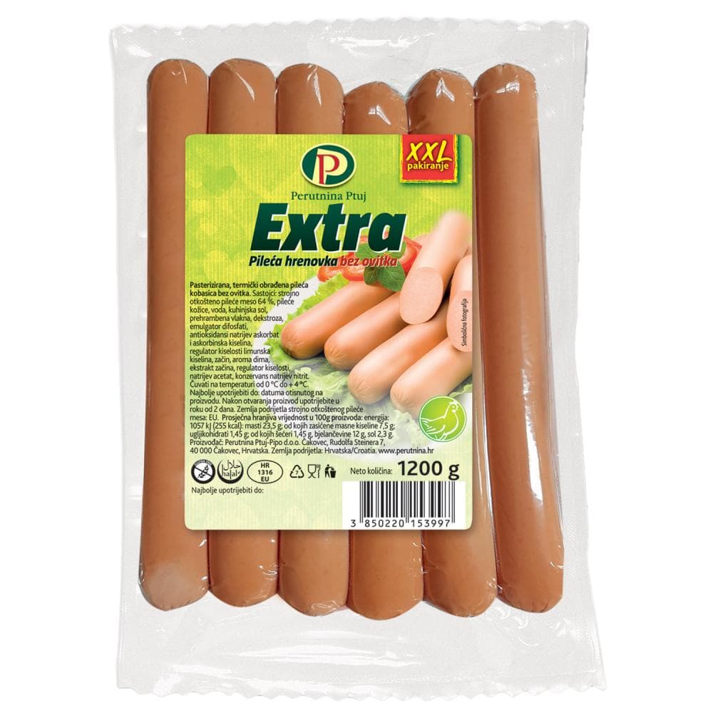 Perutnina Extra pileće hrenovke 1200 g Akcija u trgovini Plodine