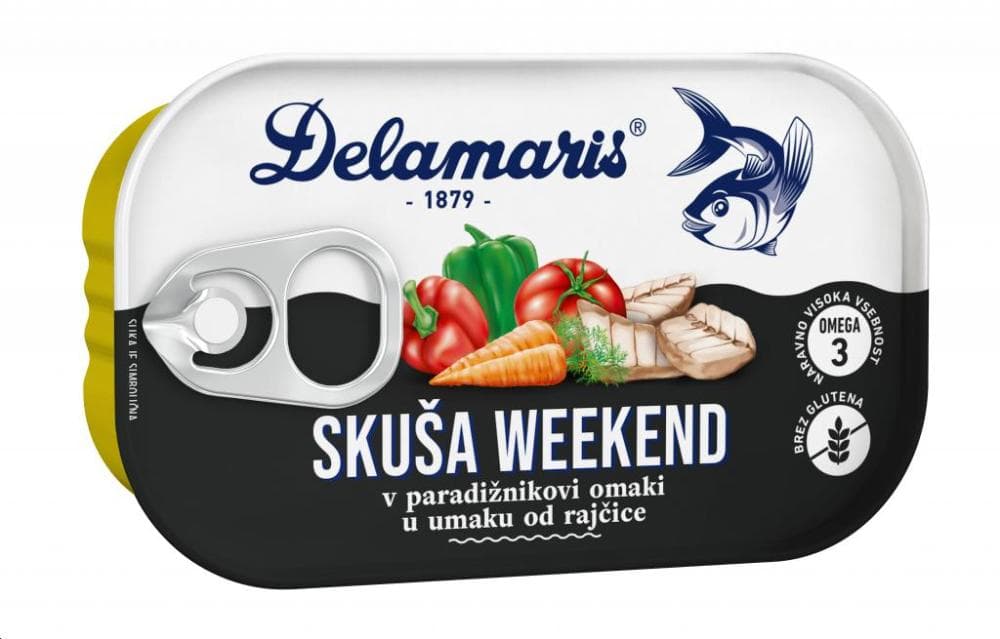 Delamaris Skuša weekend u umaku od rajčice 125g Akcija u trgovini Pivac