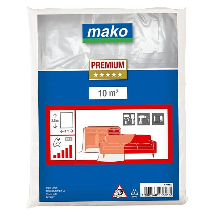Mako pokrivna folija 4 x 2,5 m Akcija u trgovini Bauhaus