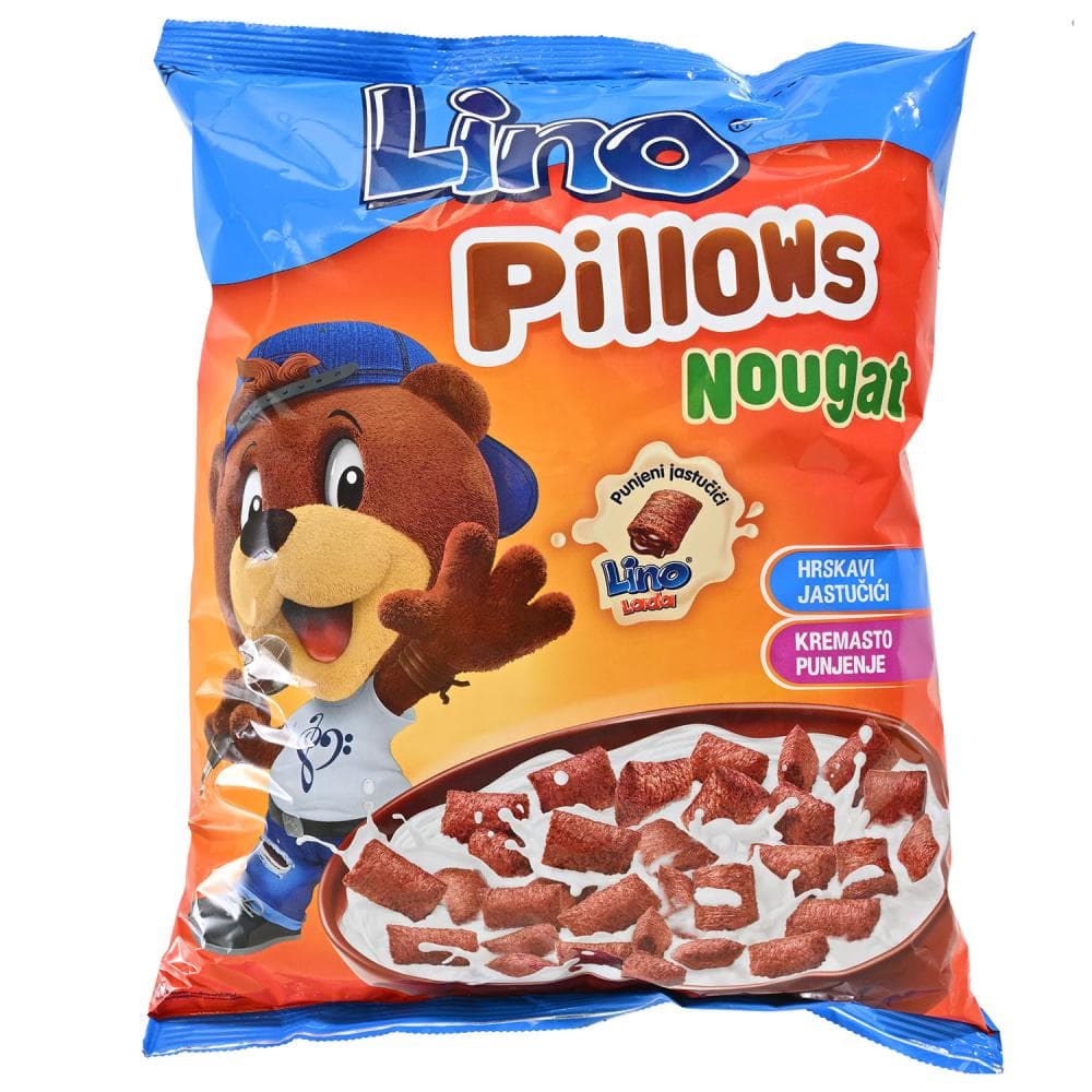 Podravka Ekstrudirani žitni jastučići punjeni kakao kremom Lino Pillows 500 g Akcija u trgovini NTL