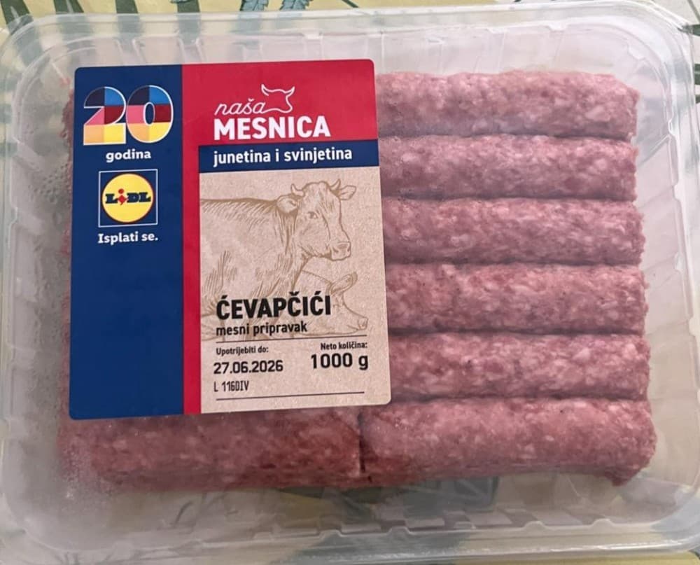 Naša Mesnica ćevapčići 600 g Akcija u trgovini Lidl