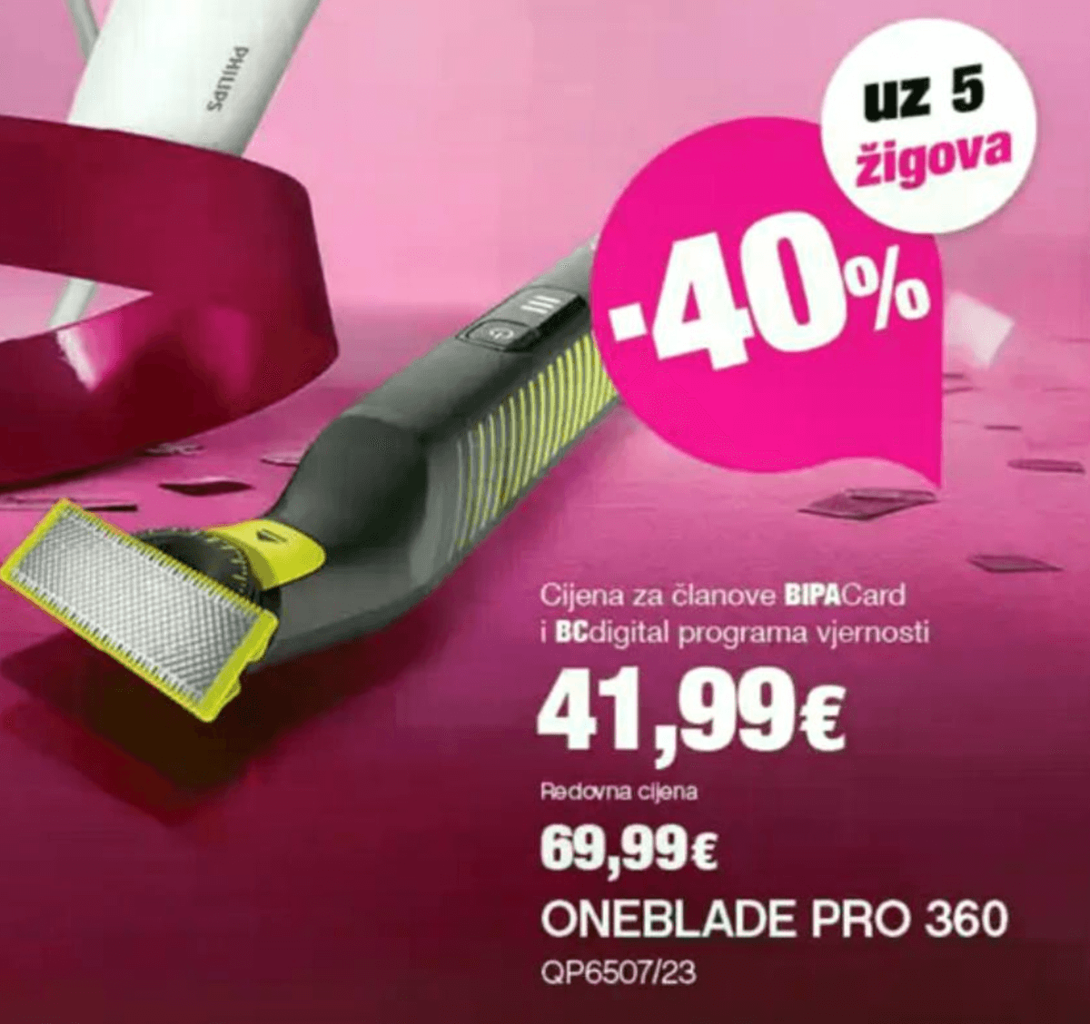 OneBlade Pro 360 Philips Akcija u trgovini Bipa