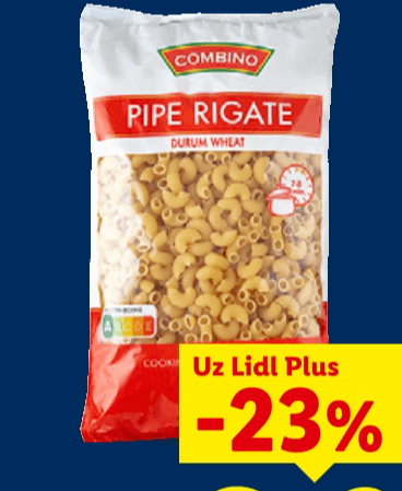 Combino tjestenina Pipe rigate 1 kg Akcija u trgovini Lidl